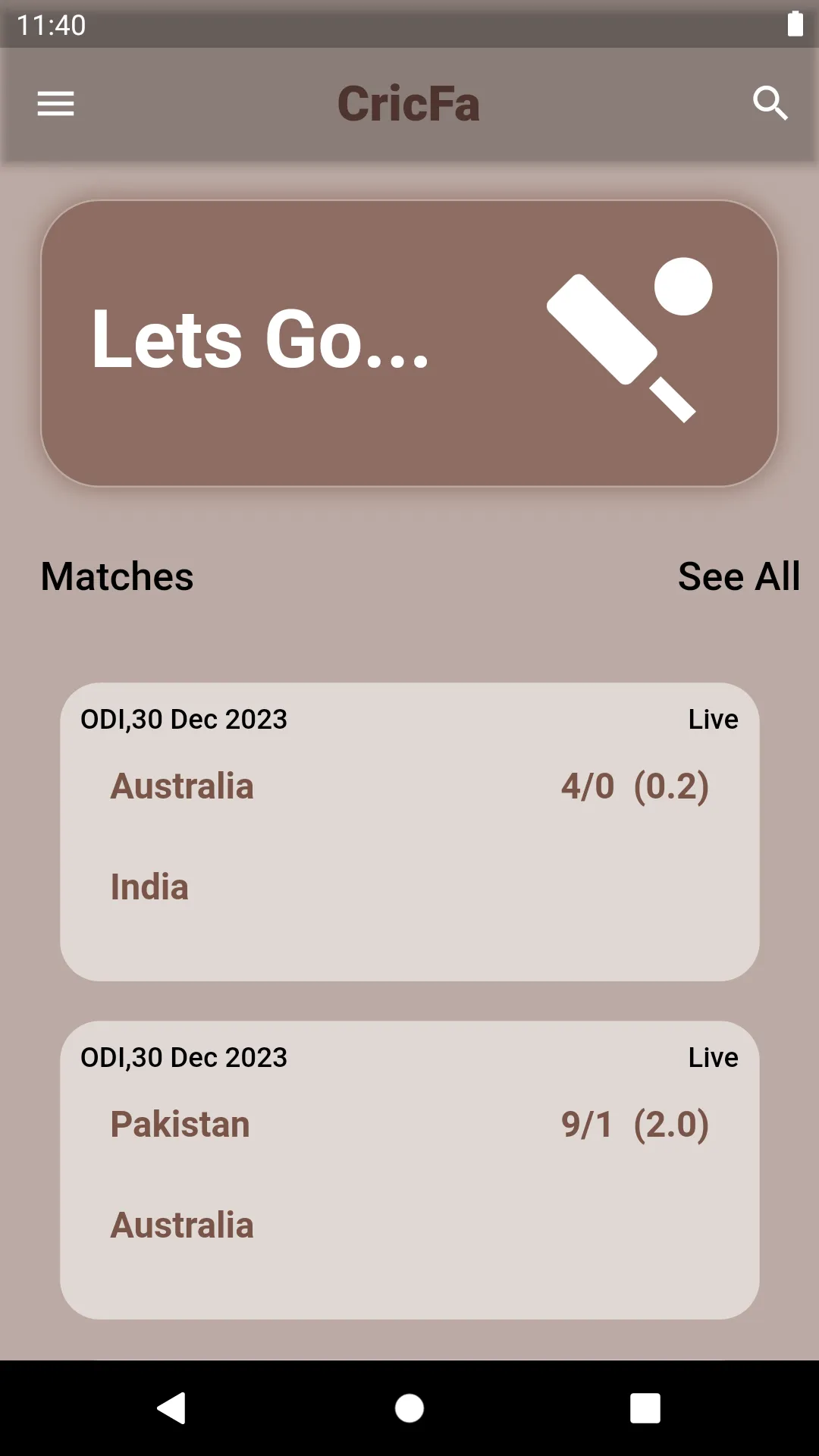 CricFa | Indus Appstore | Screenshot