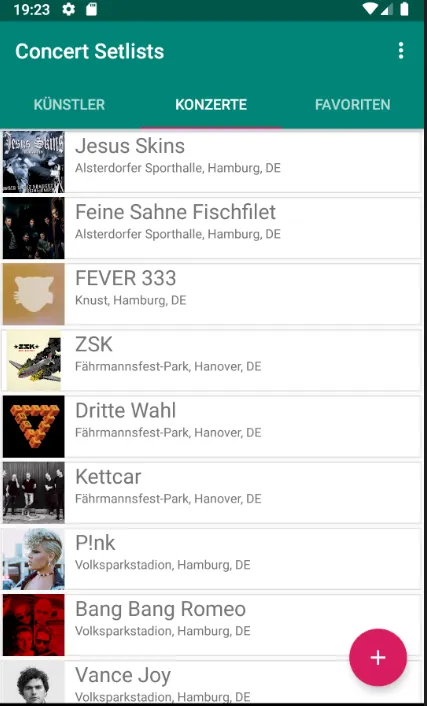 Concert Setlists | Indus Appstore | Screenshot