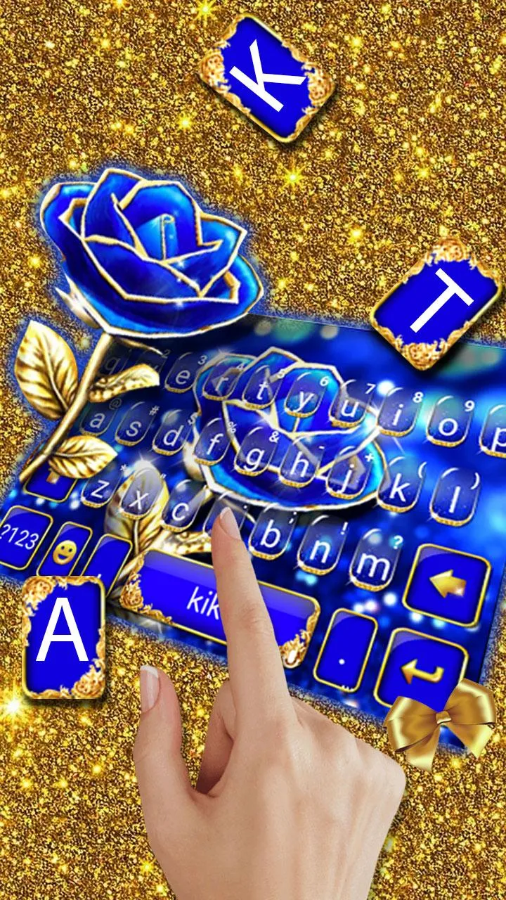 Gold Blue Rose Crystal Keyboar | Indus Appstore | Screenshot