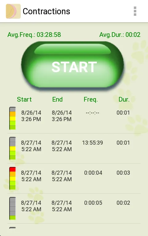 My Contractions Tracker | Indus Appstore | Screenshot