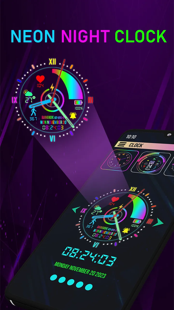 Neon Digital Clock Smart Watch | Indus Appstore | Screenshot