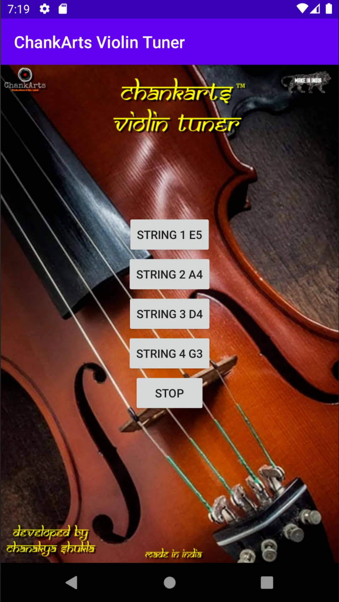 ChankArts™ Violin Tuner | Indus Appstore | Screenshot