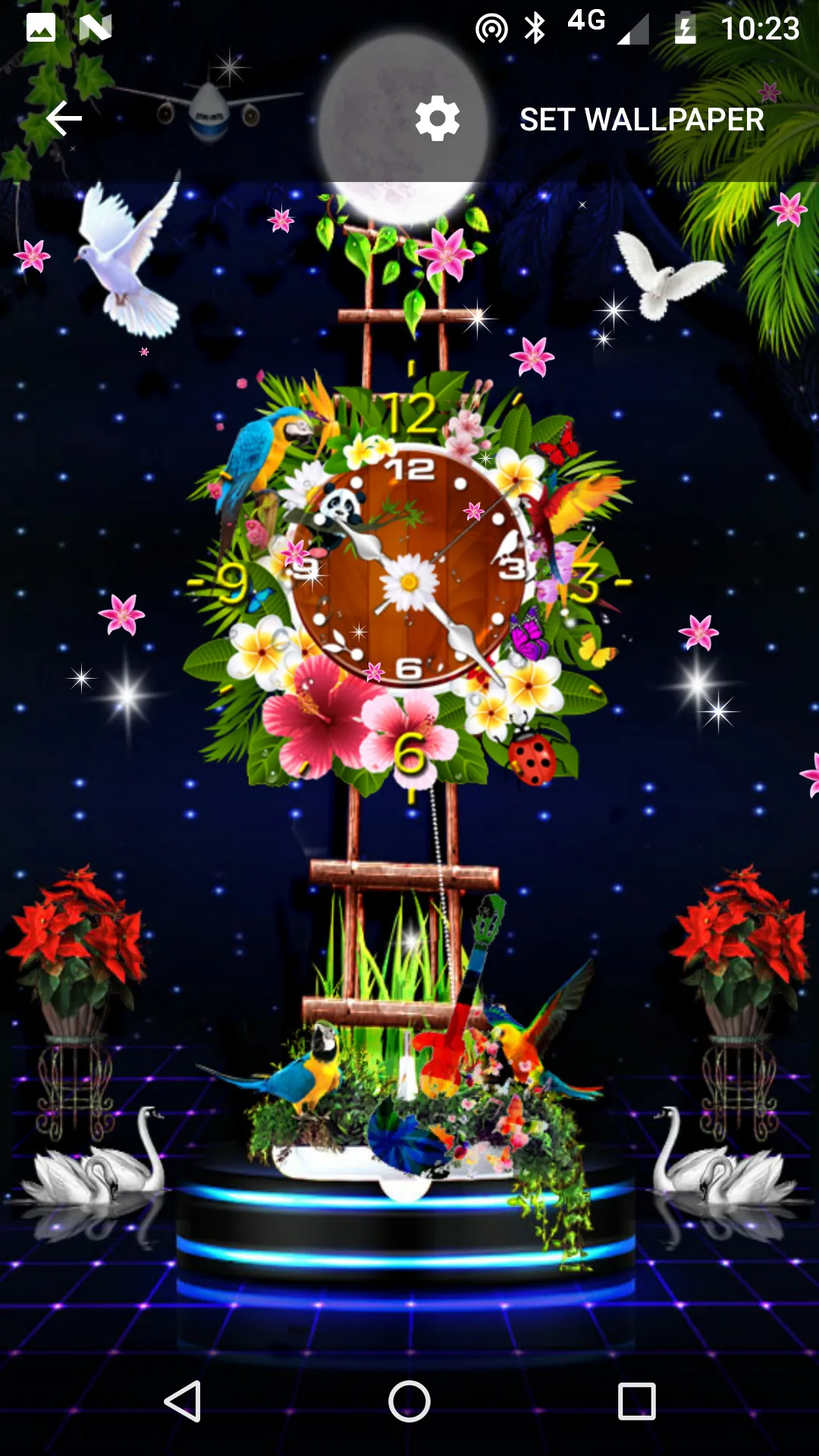 Flower Clock HD Live Wallpaper | Indus Appstore | Screenshot