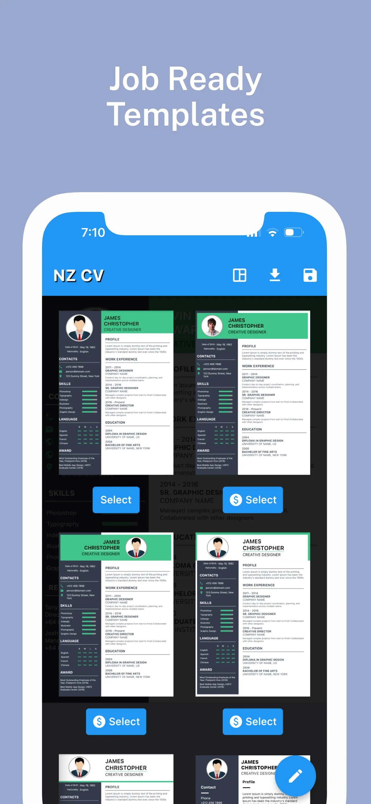 NZ CV - New Zealand Resume PDF | Indus Appstore | Screenshot