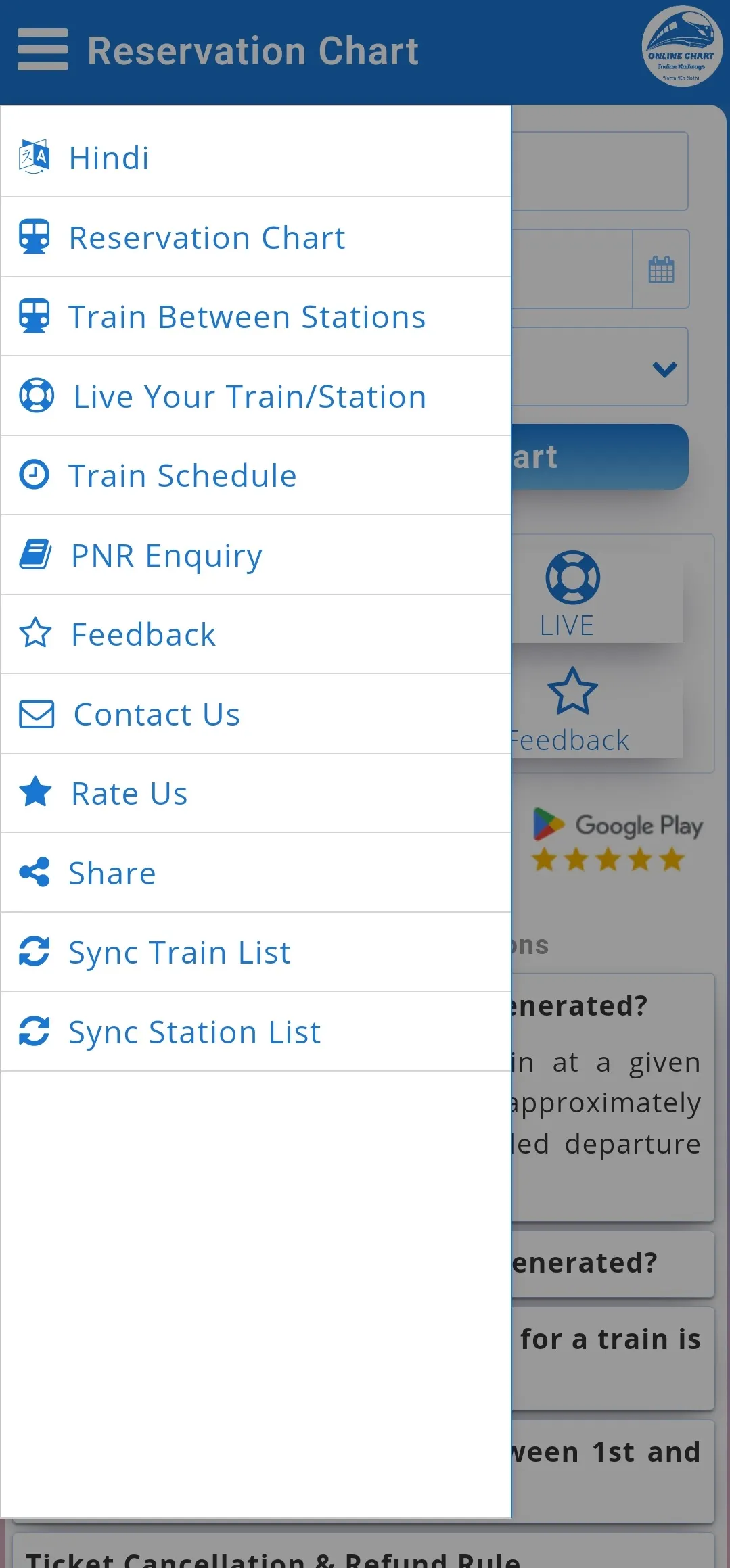 Rail Reservation Chart & PNR | Indus Appstore | Screenshot