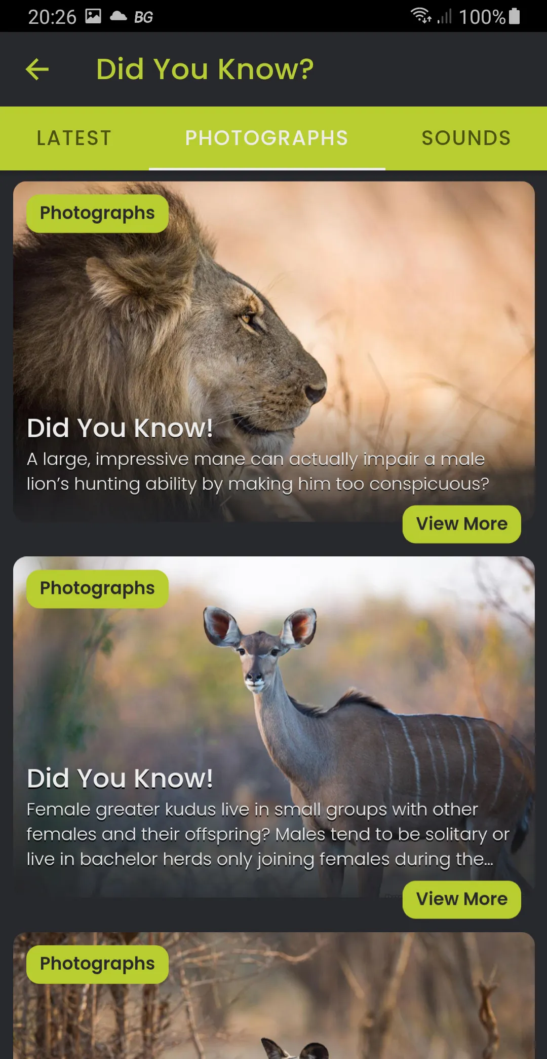 Did you know: African Wildlife | Indus Appstore | Screenshot