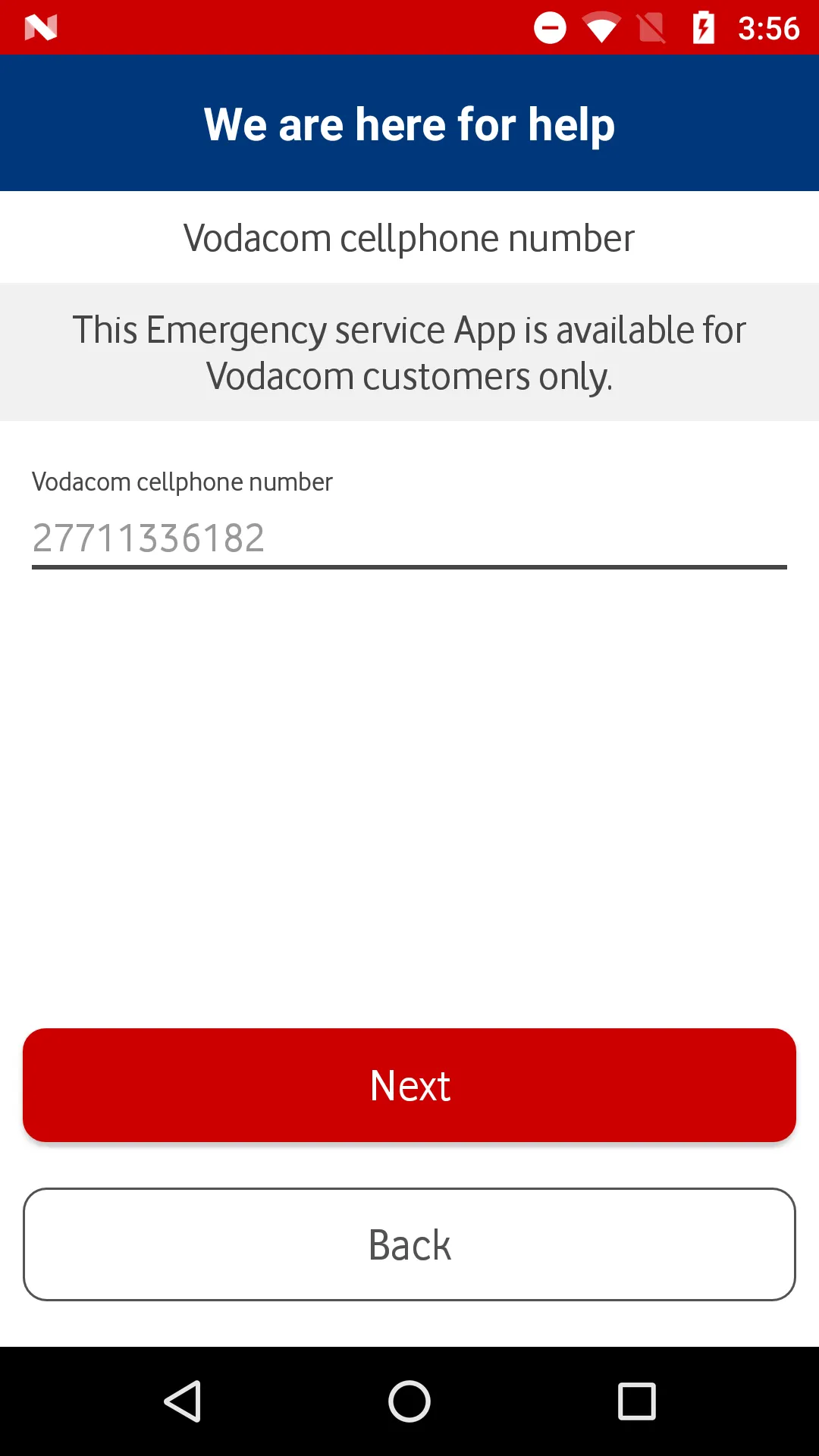 Vodacom 112 | Indus Appstore | Screenshot