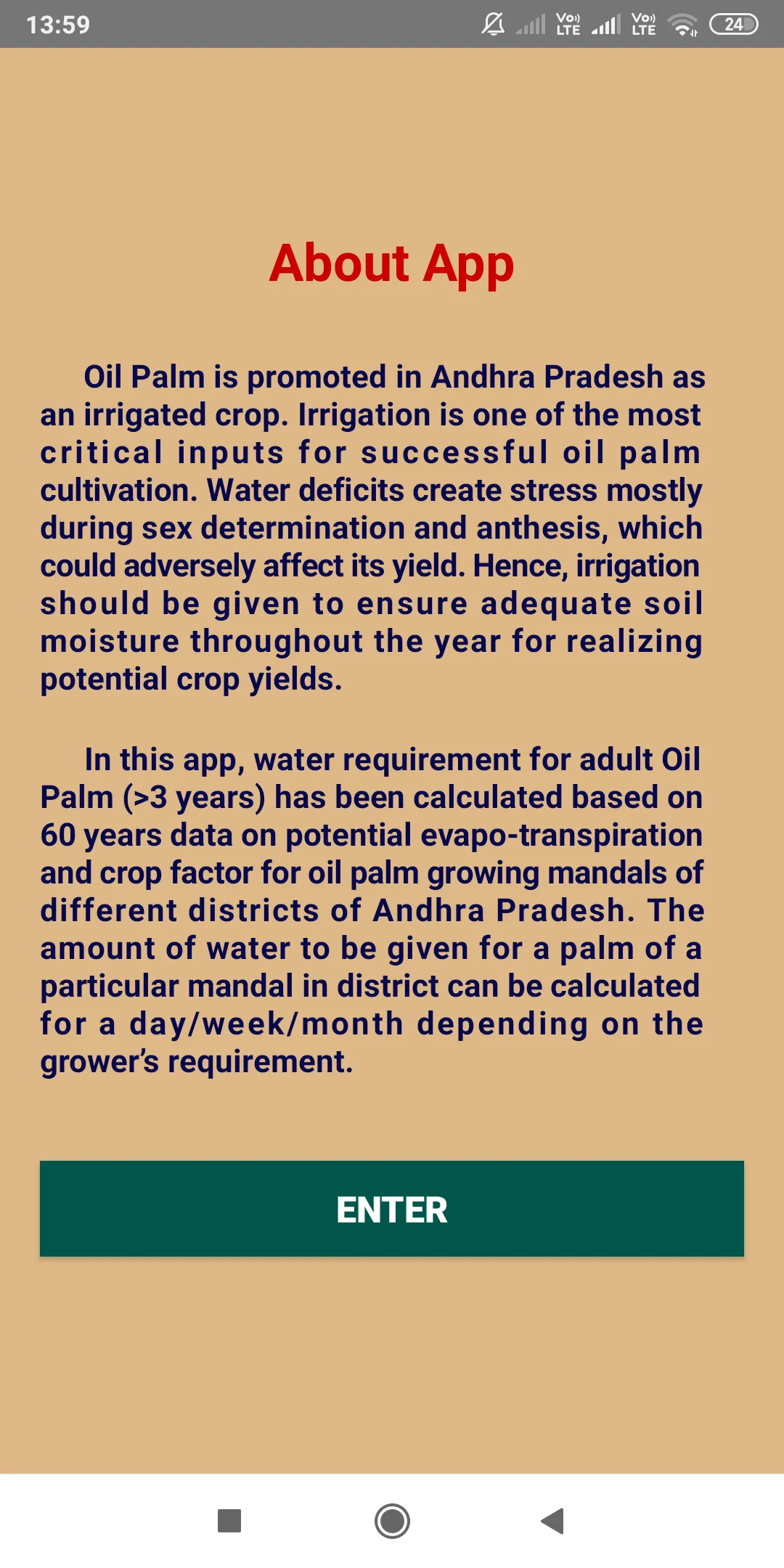 Oil Palm Water Requirement-AP | Indus Appstore | Screenshot