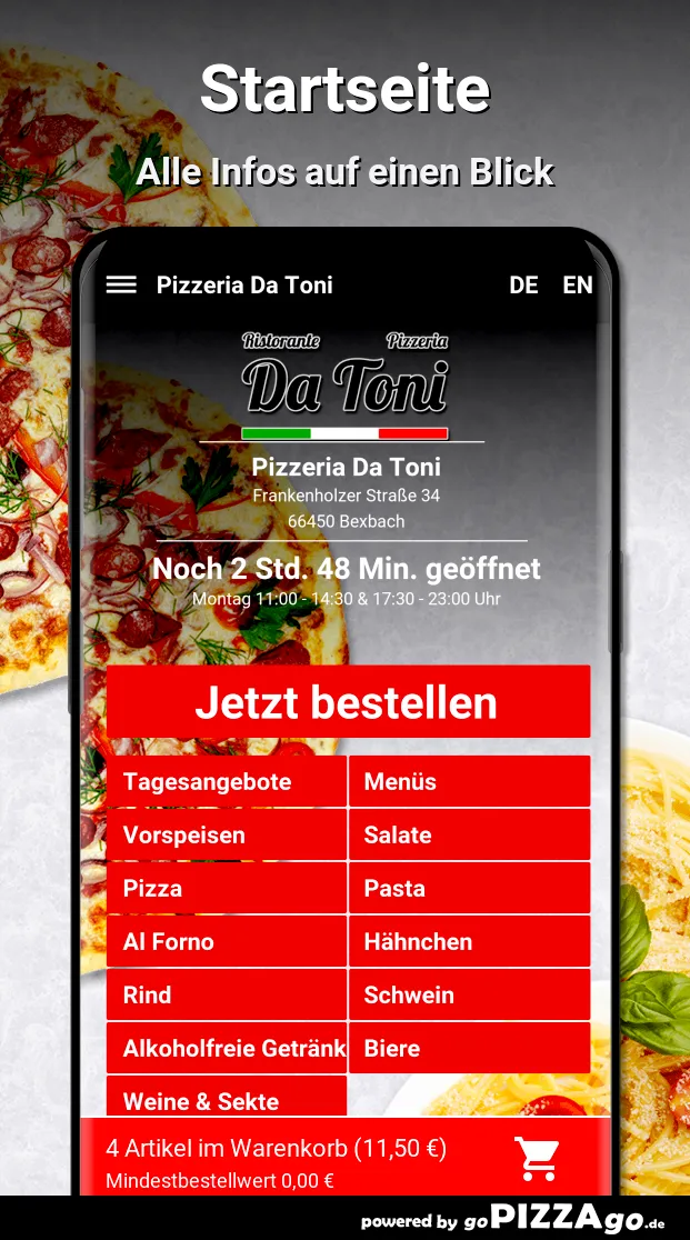 Pizzeria Da Toni Bexbach | Indus Appstore | Screenshot