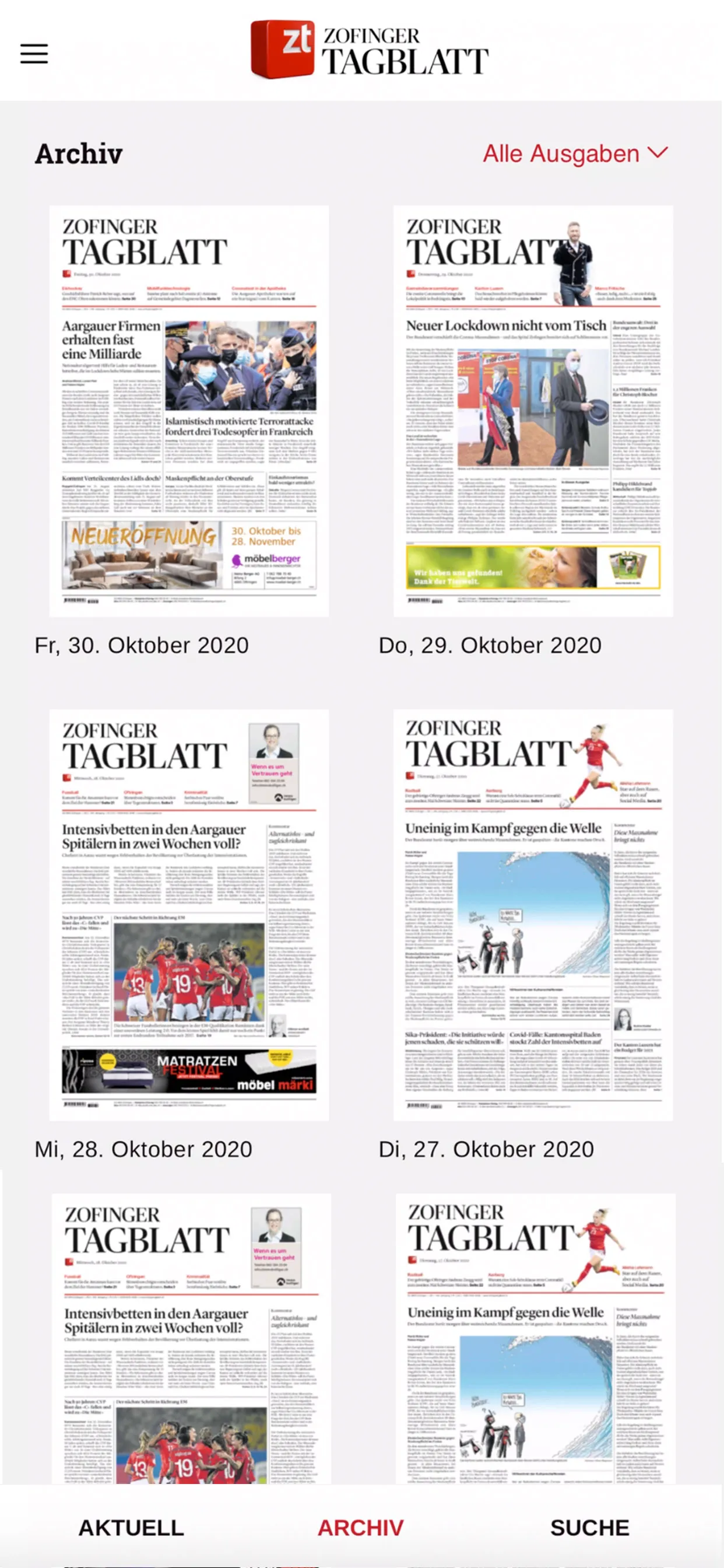 Zofinger Tagblatt - E-Paper un | Indus Appstore | Screenshot