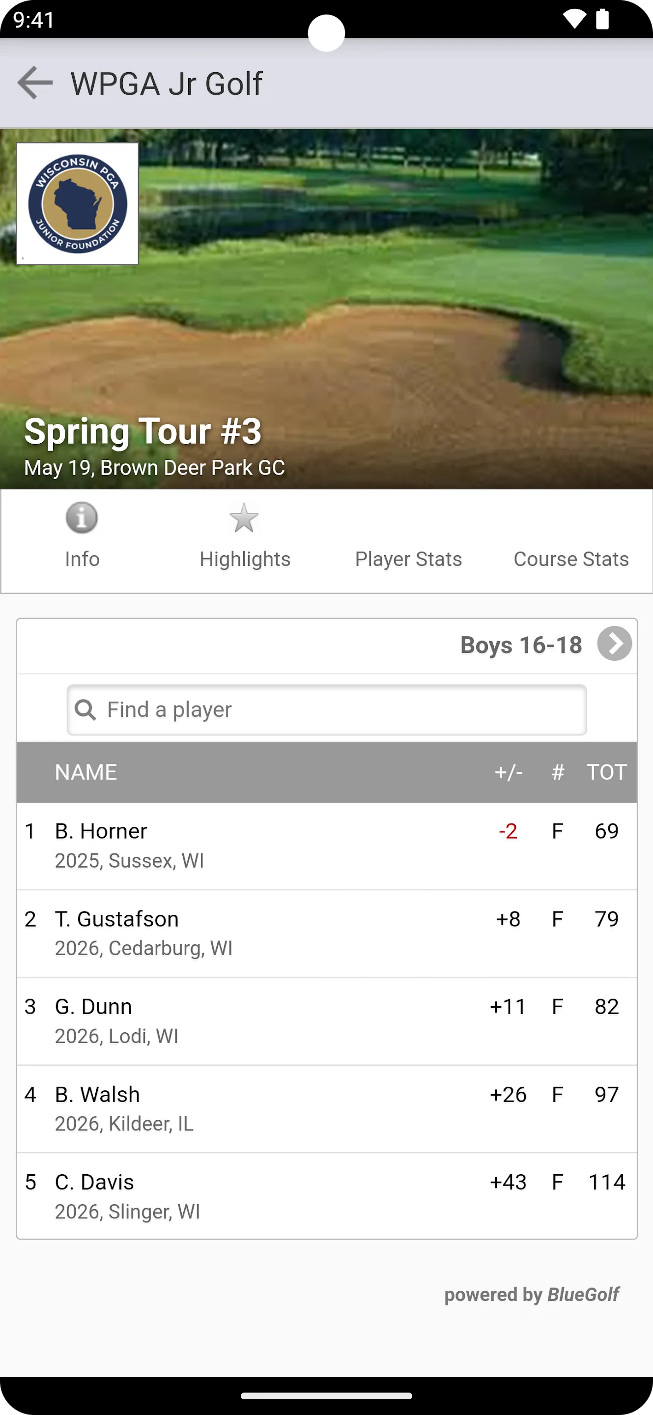 Wisconsin PGA Jr Foundation | Indus Appstore | Screenshot