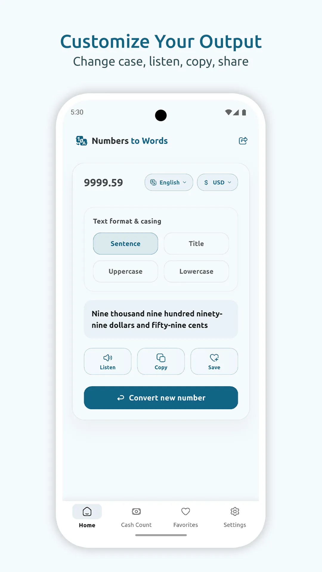 Numbers to Words & Cash | Indus Appstore | Screenshot