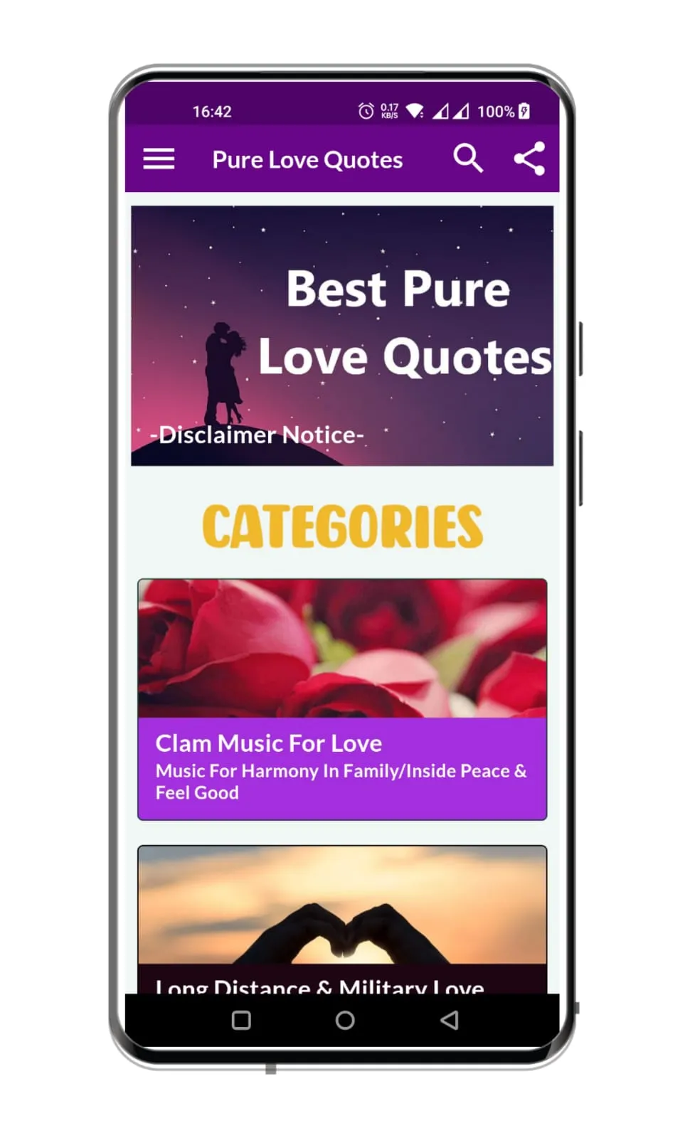 Pure Love Quotes | Indus Appstore | Screenshot