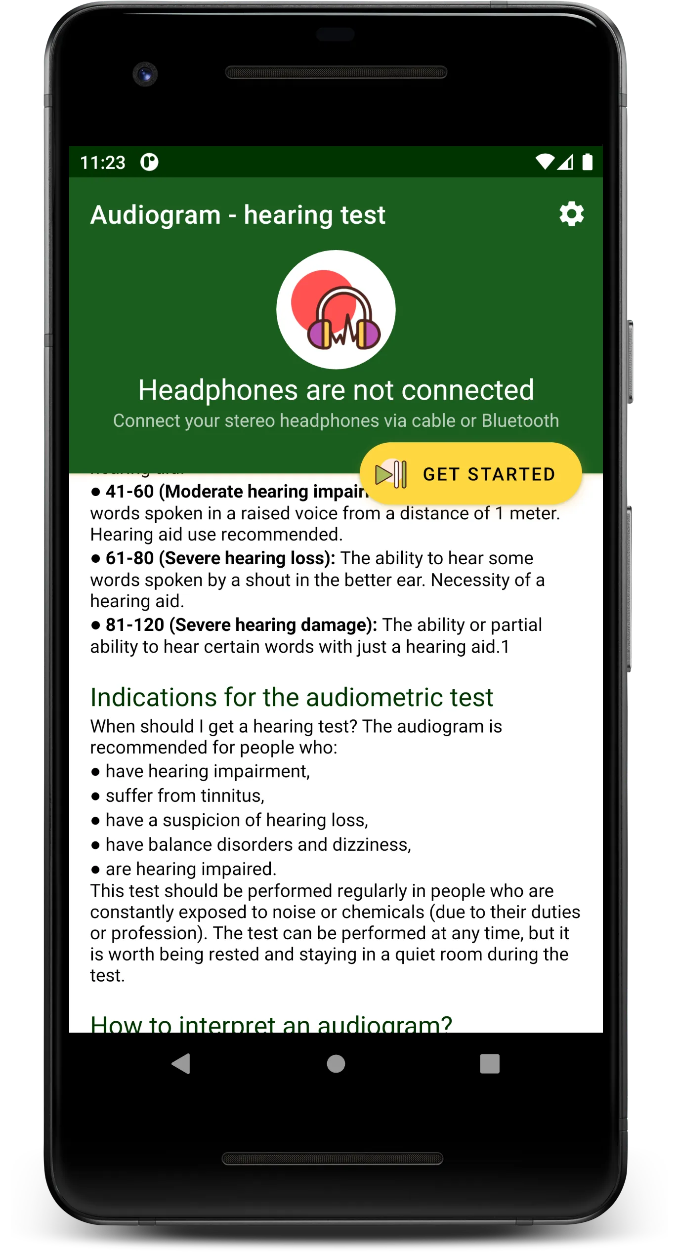 Audiogram - hearing test | Indus Appstore | Screenshot