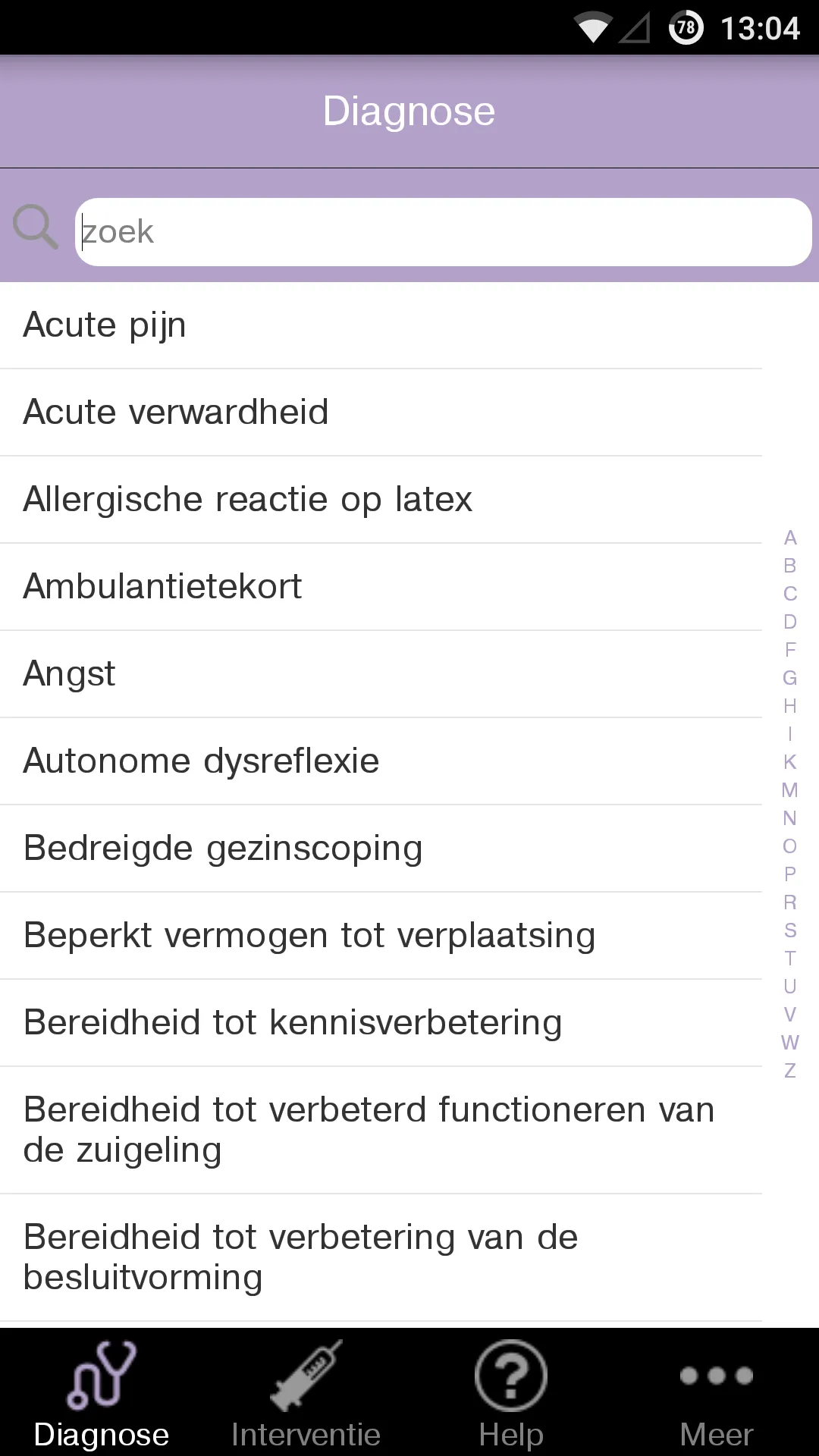 Verpleegkundige interventies A | Indus Appstore | Screenshot