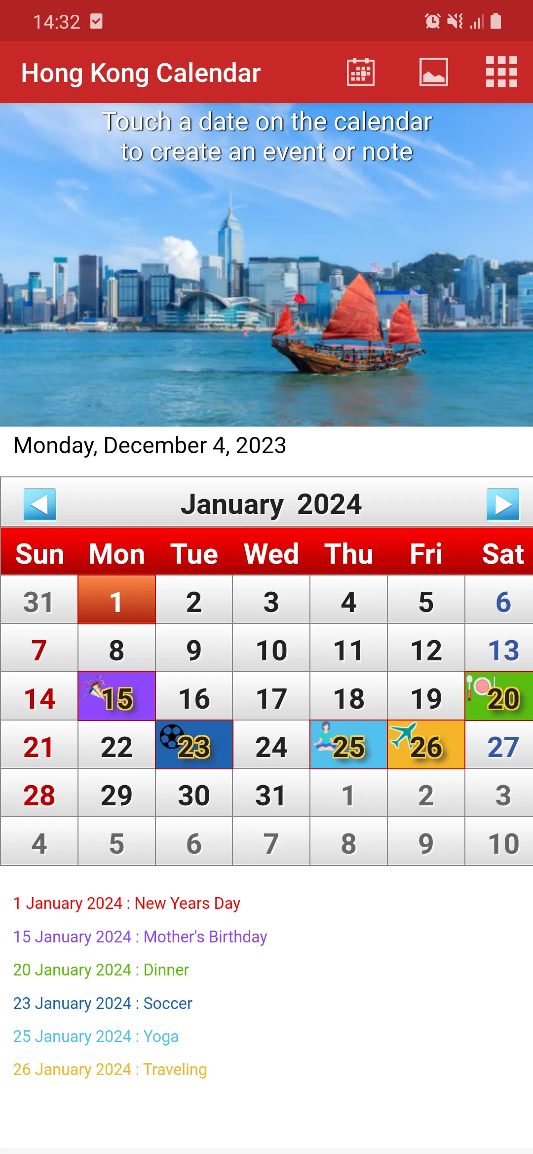 Hong Kong Calendar | Indus Appstore | Screenshot