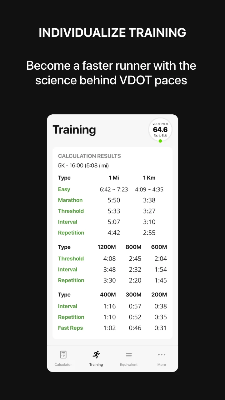 VDOT Running Calculator | Indus Appstore | Screenshot