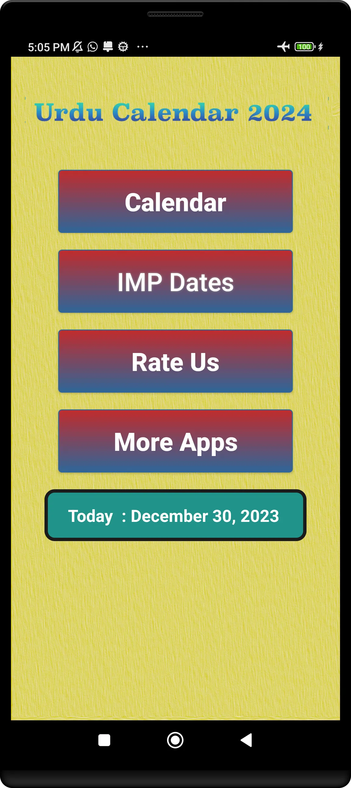 Urdu (Islamic) Calendar 2024 | Indus Appstore | Screenshot