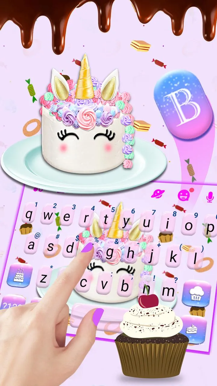 Yummy Unicorn Cake Keyboard Th | Indus Appstore | Screenshot