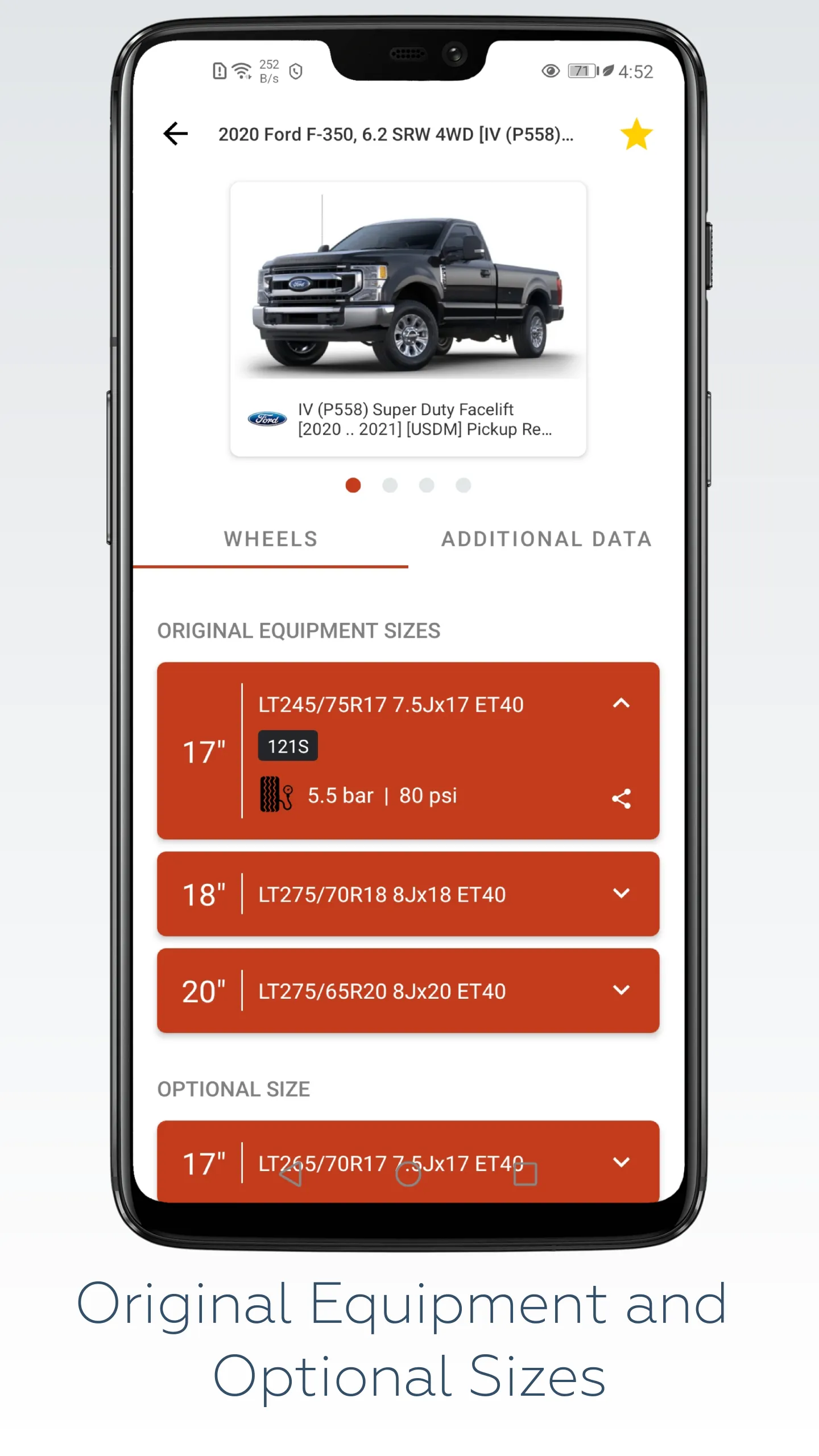 Wheel Size - Fitment database | Indus Appstore | Screenshot