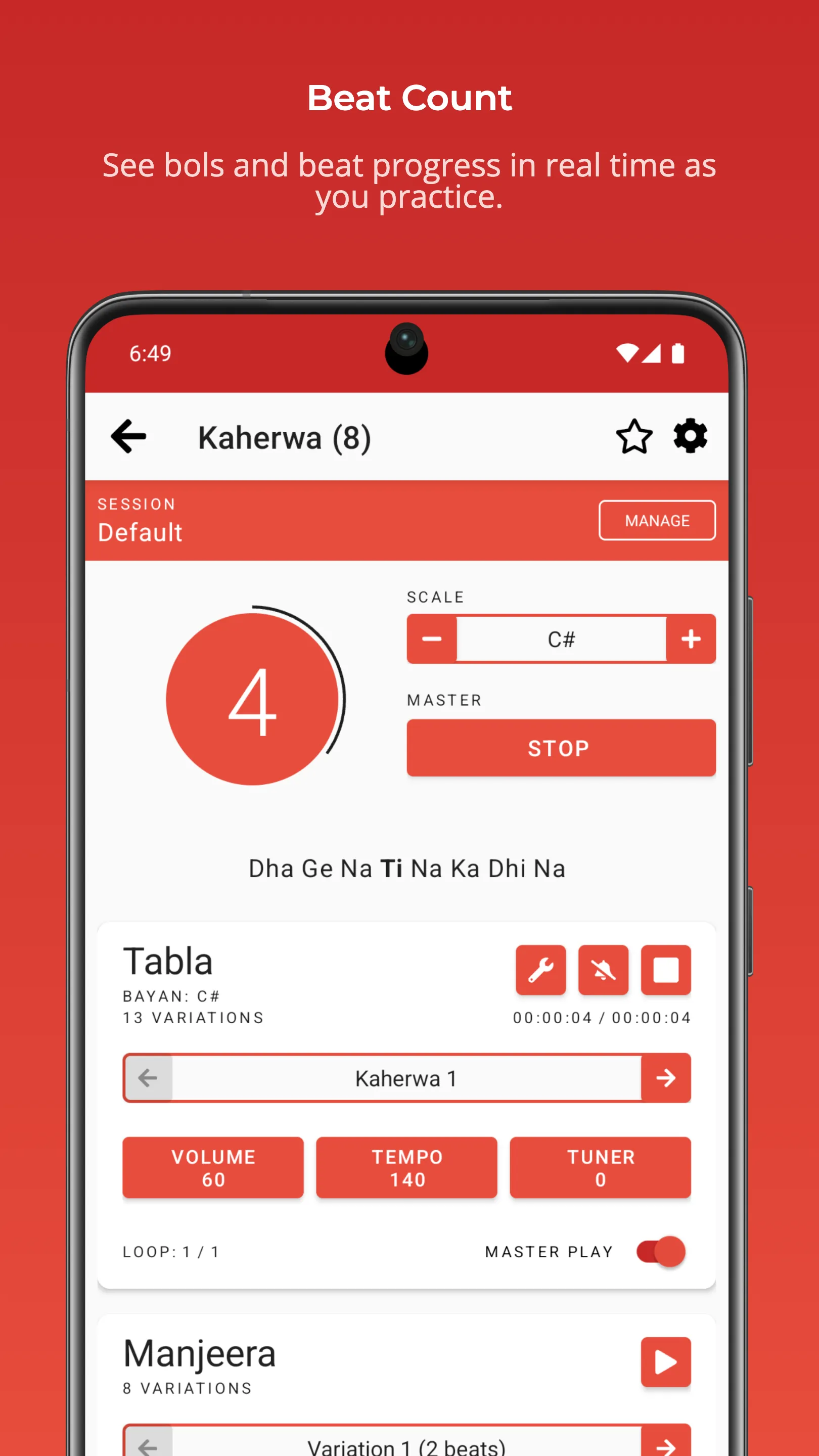Rhythm with Tabla & Tanpura | Indus Appstore | Screenshot