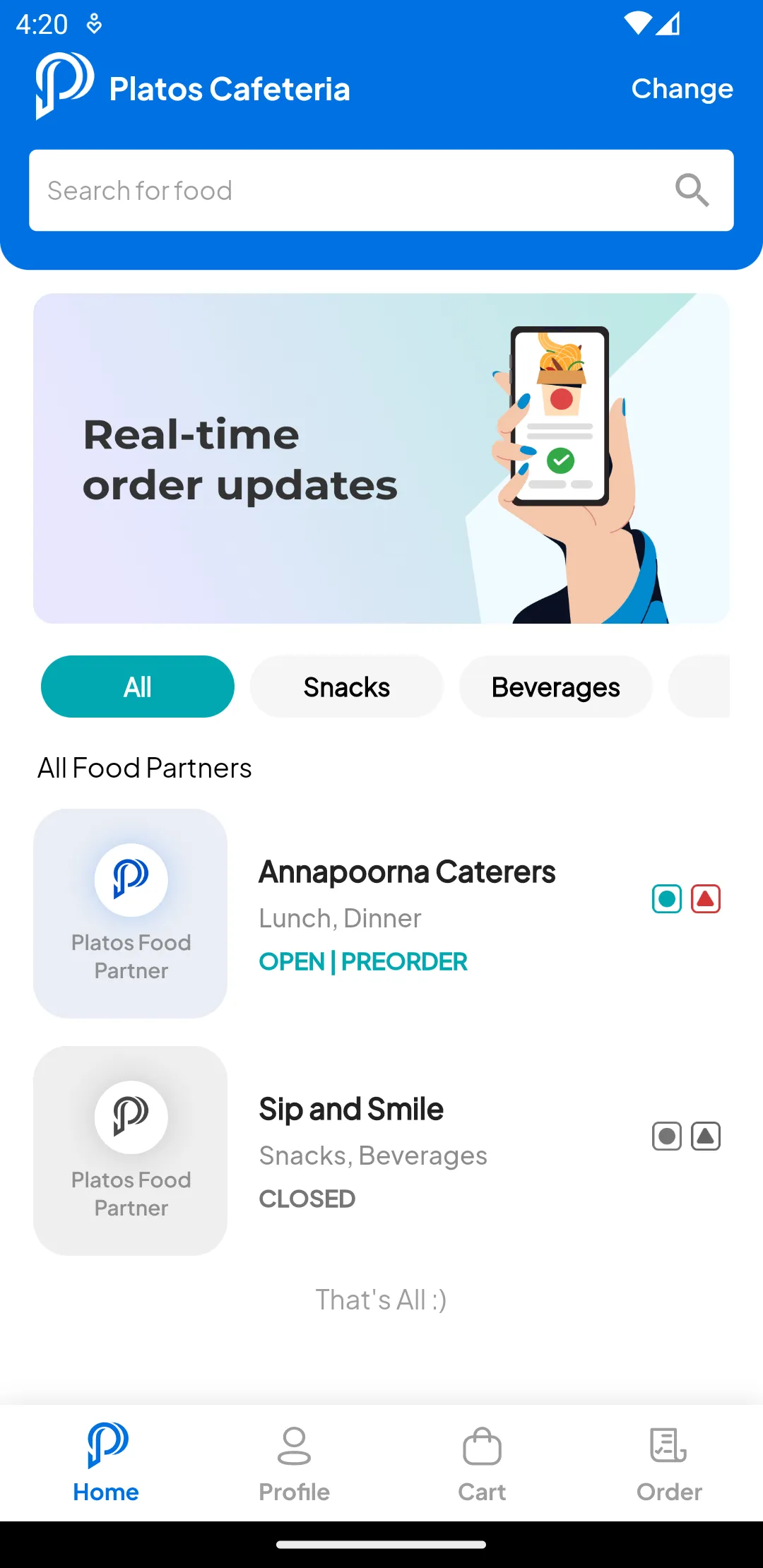 Platos - Cafeteria Redefined | Indus Appstore | Screenshot