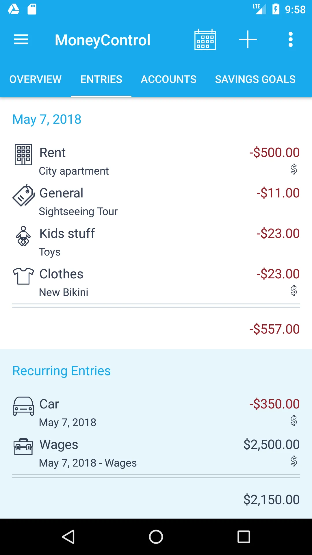 MoneyControl Expense Tracking | Indus Appstore | Screenshot