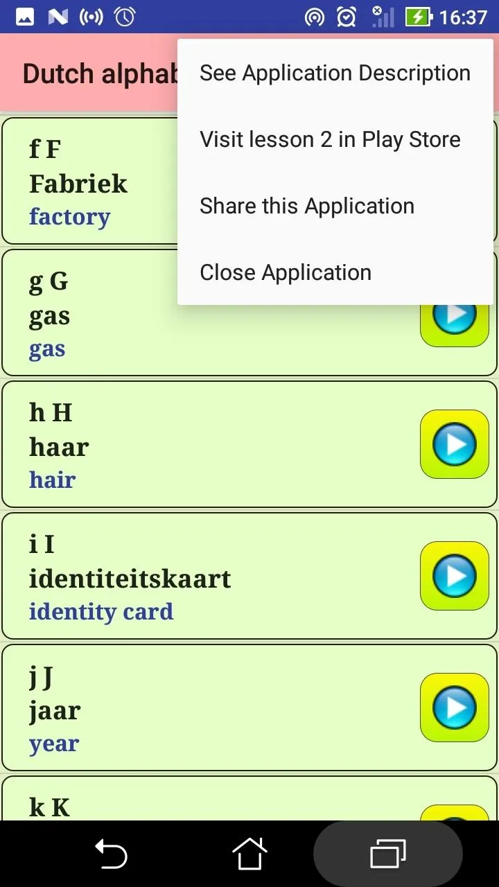 Dutch alphabet pronunciation | Indus Appstore | Screenshot