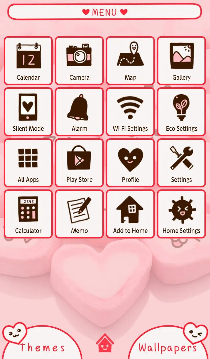 Marshmallow Hearts +HOME Theme | Indus Appstore | Screenshot