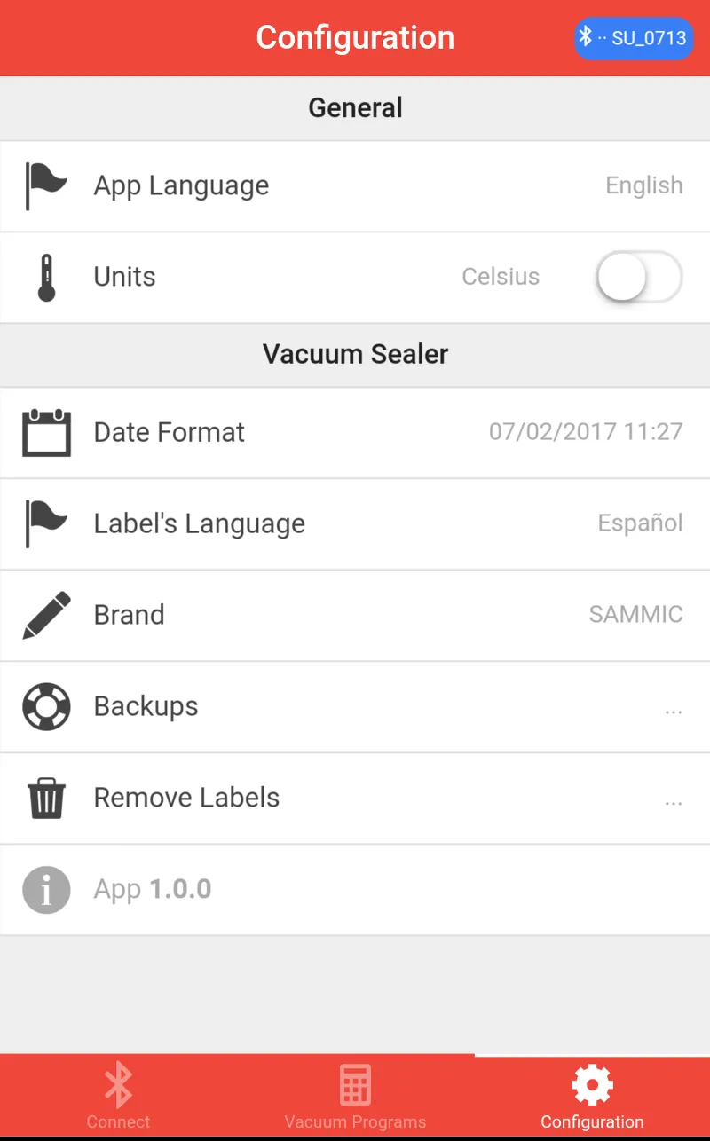 Sammic VAC | Indus Appstore | Screenshot