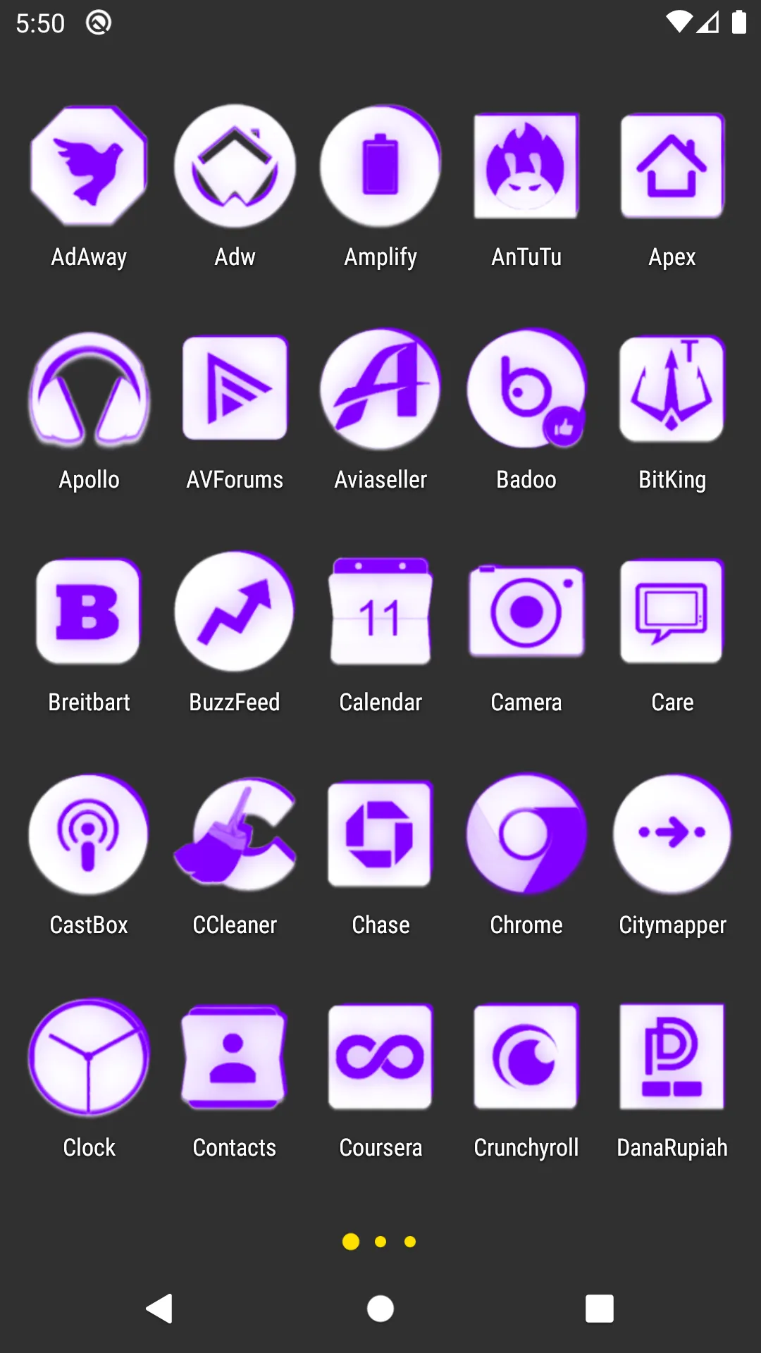 Inverted White Purple IconPack | Indus Appstore | Screenshot