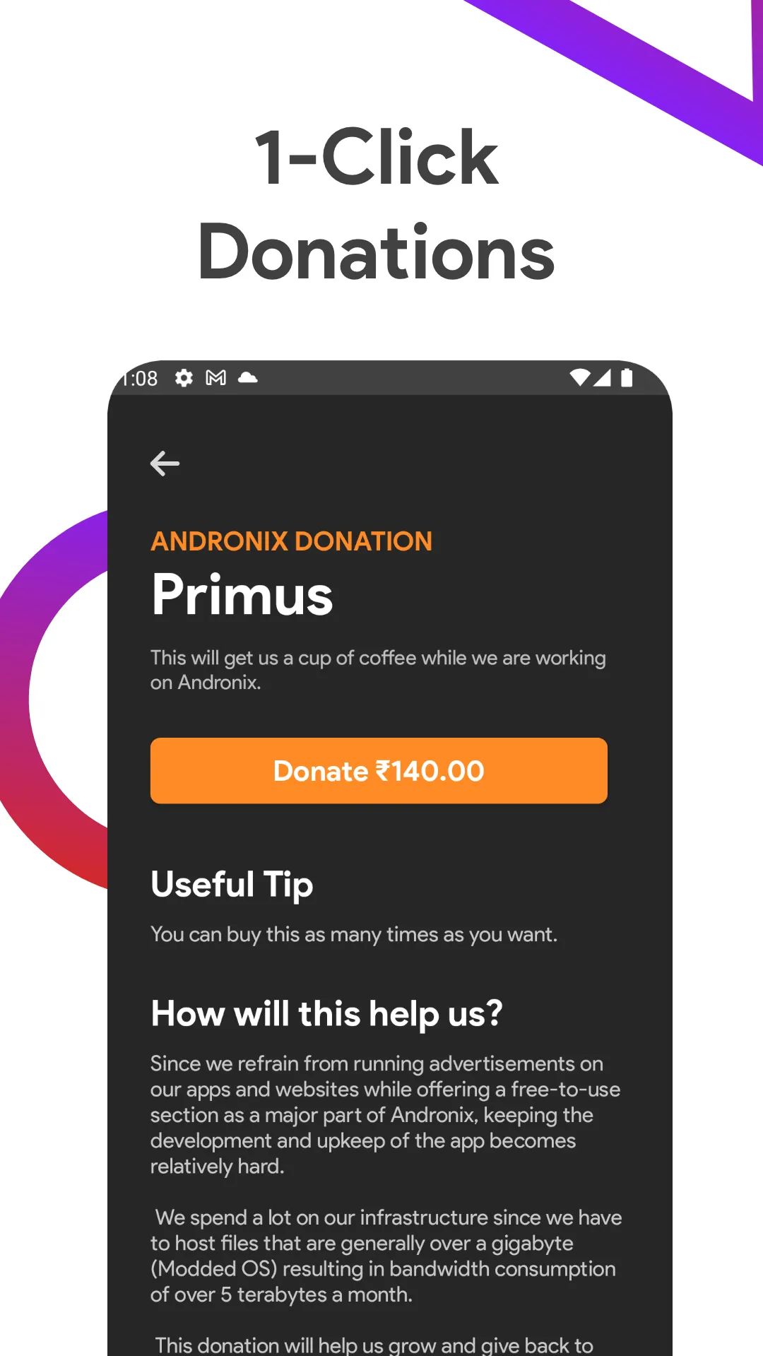 Andronix - Donations | Indus Appstore | Screenshot