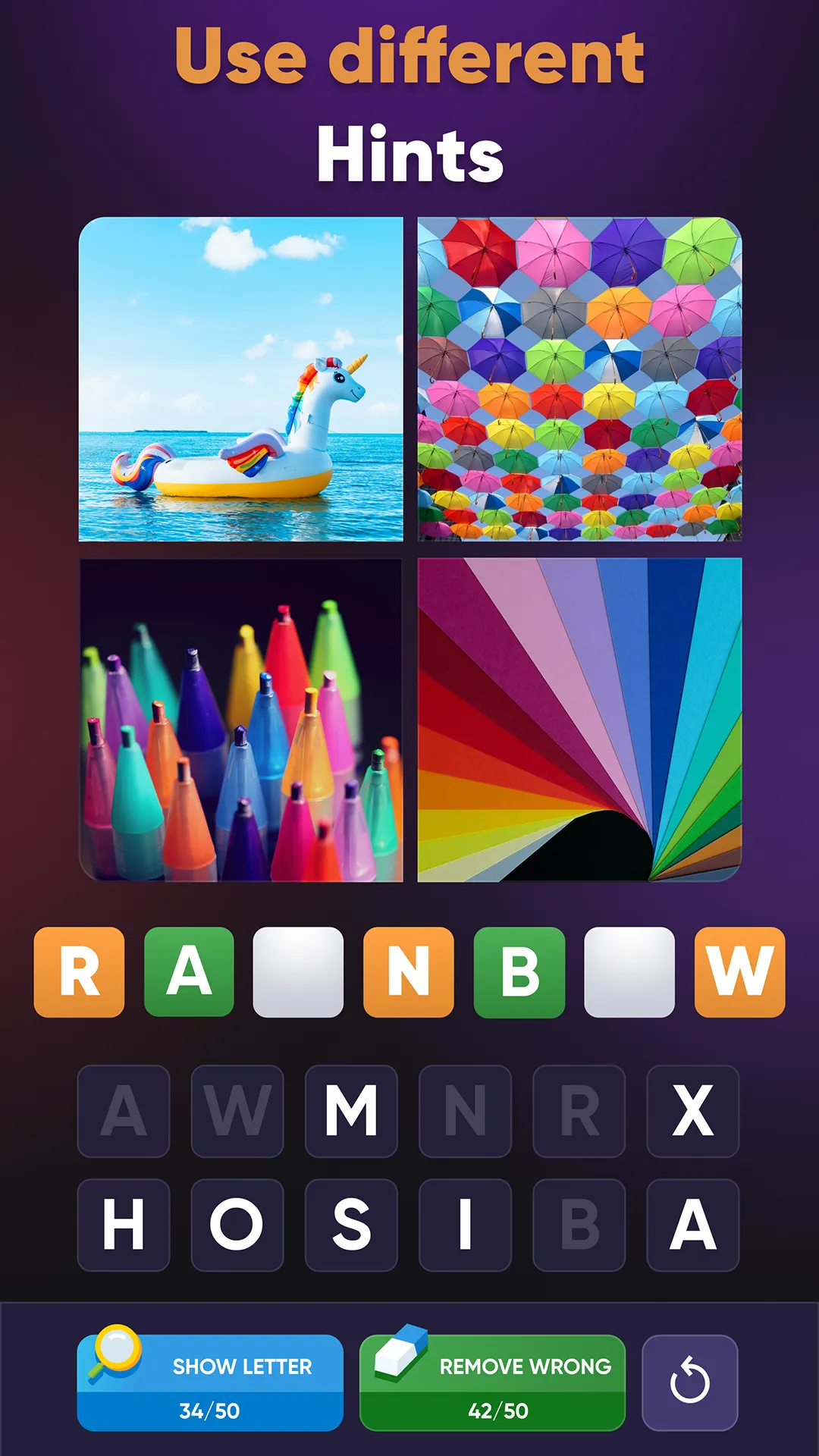 4 Pics Association Word Puzzle | Indus Appstore | Screenshot