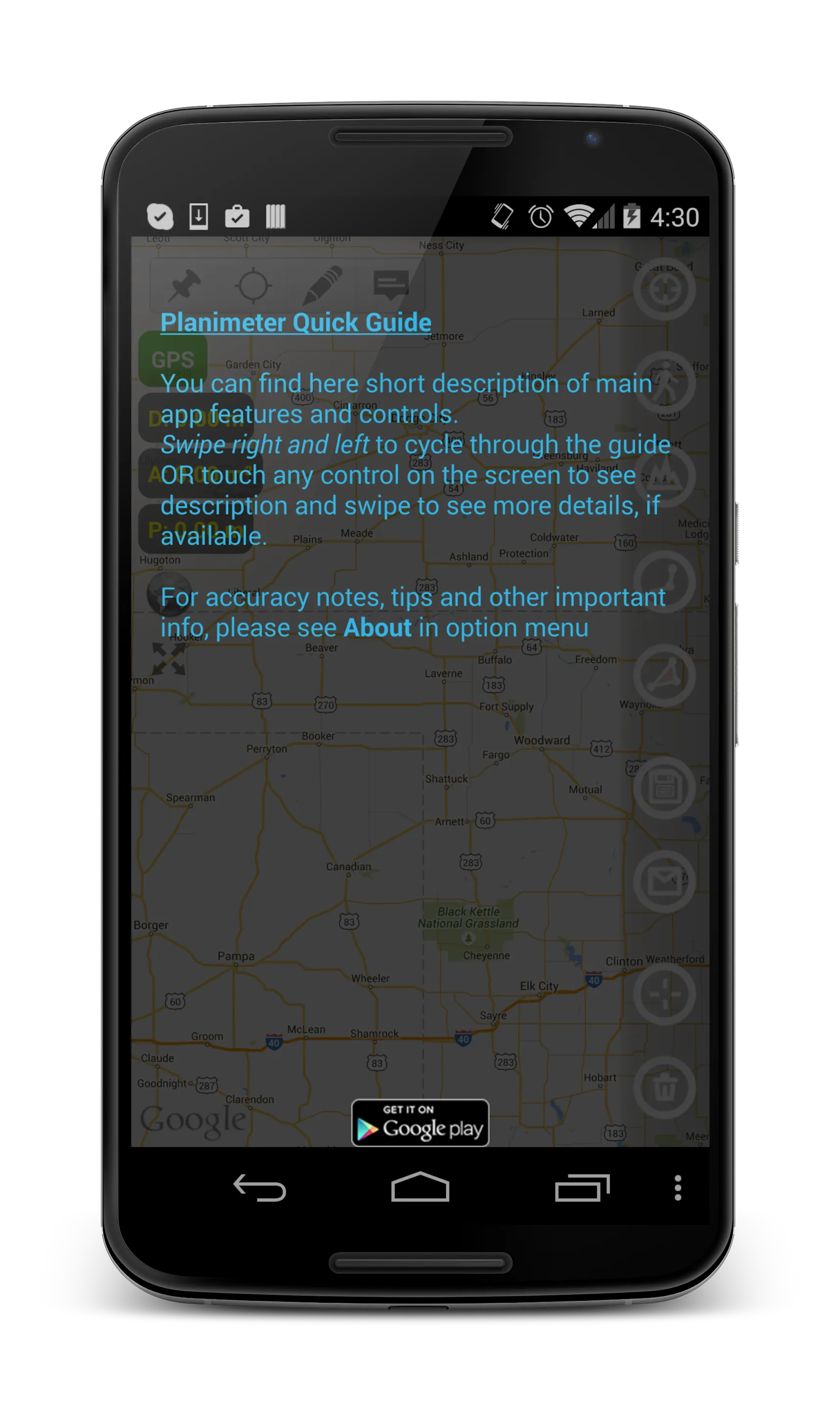 Planimeter Area Measure Guide | Indus Appstore | Screenshot