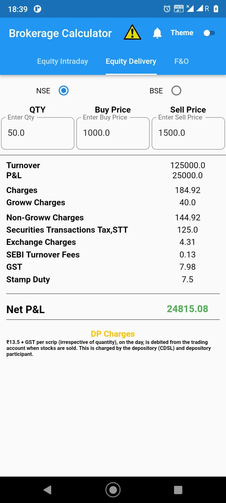 Grow Brokerage Calculator | Indus Appstore | Screenshot