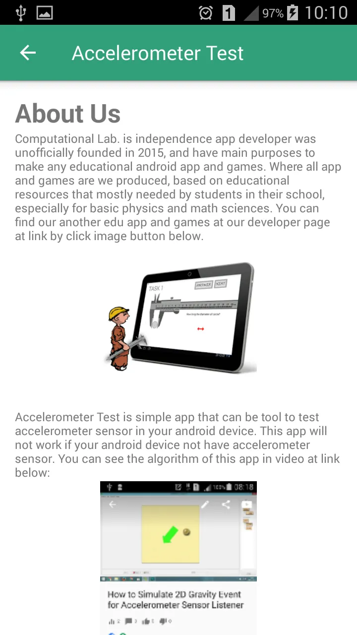 Accelerometer Test | Indus Appstore | Screenshot