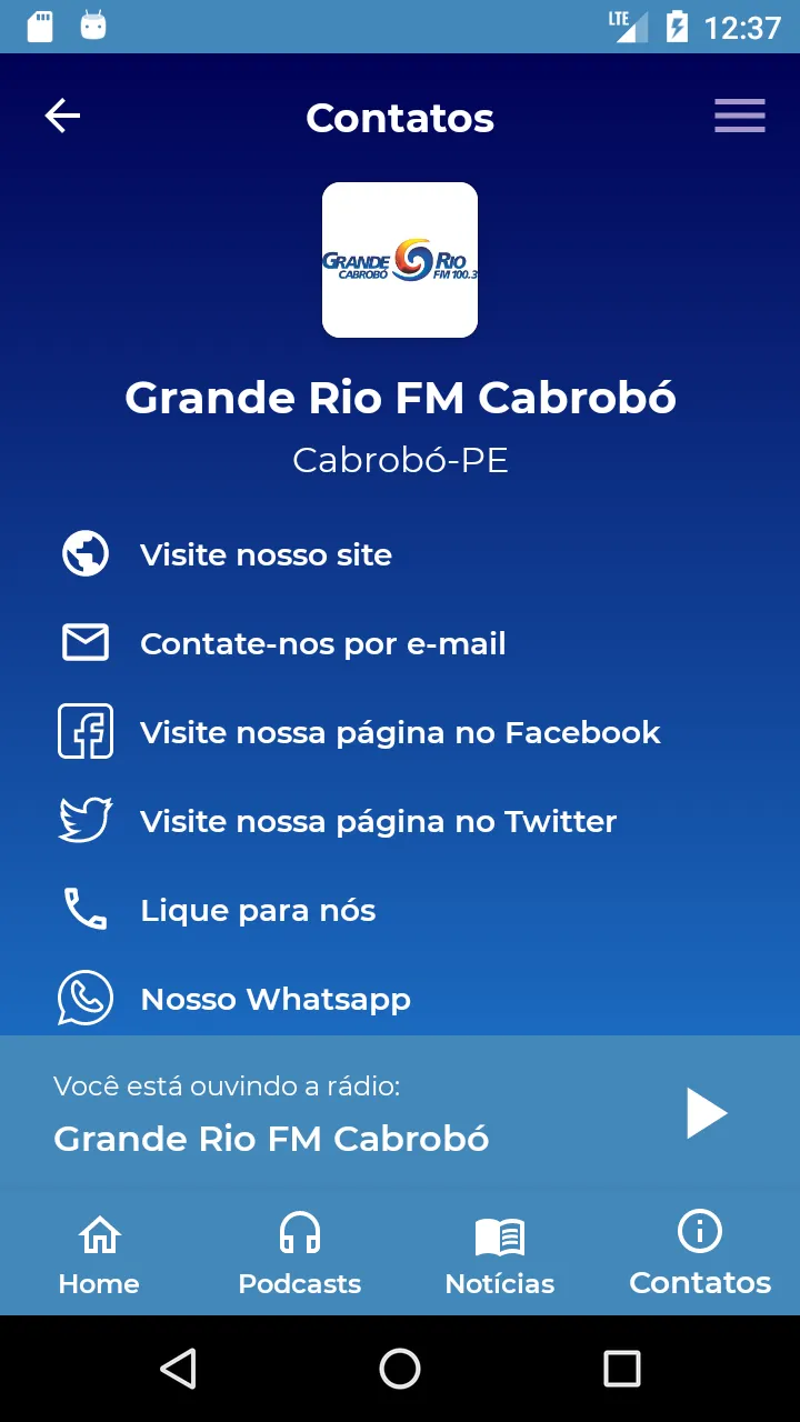 Grande Rio FM - Cabrobó | Indus Appstore | Screenshot