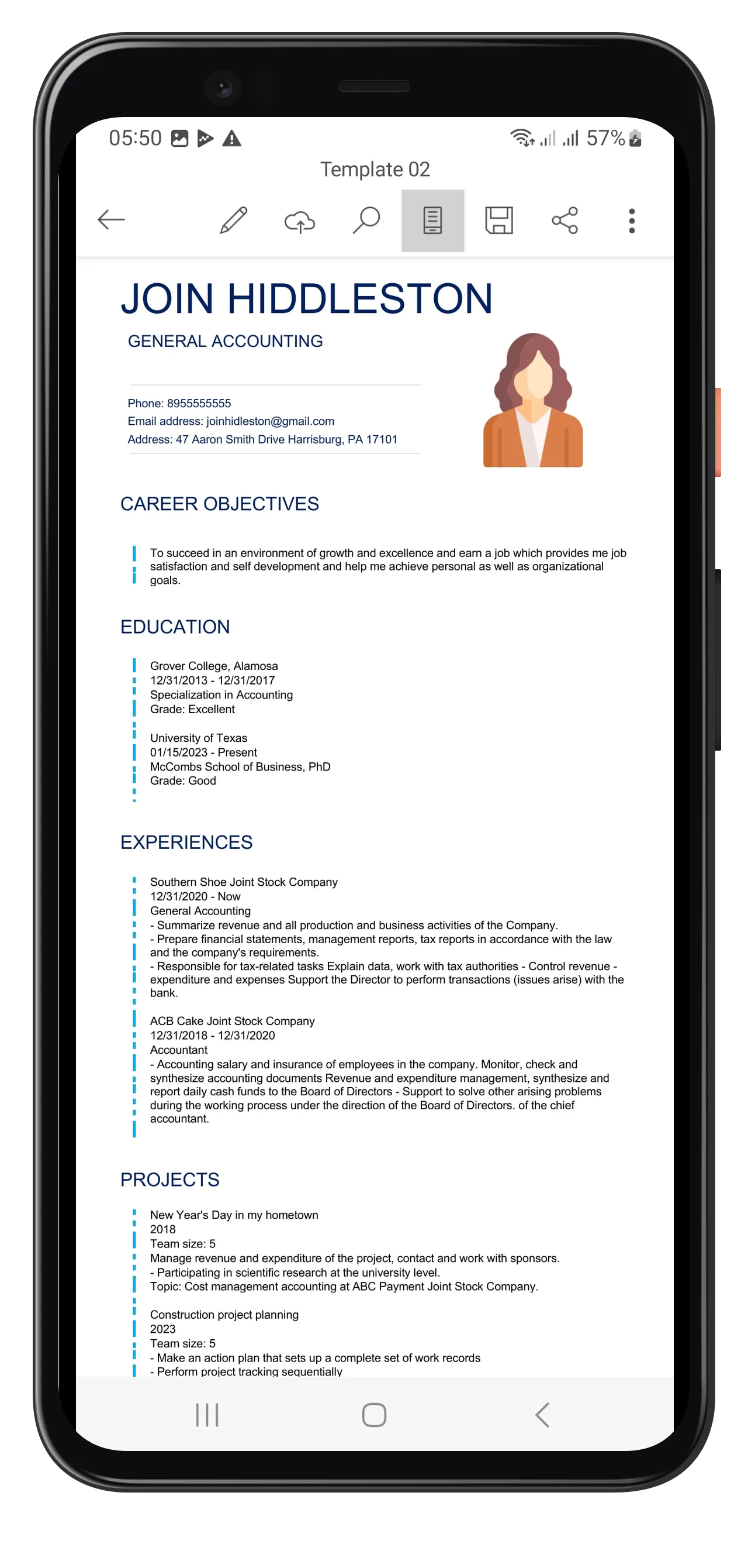 Word Resume Builder | Indus Appstore | Screenshot