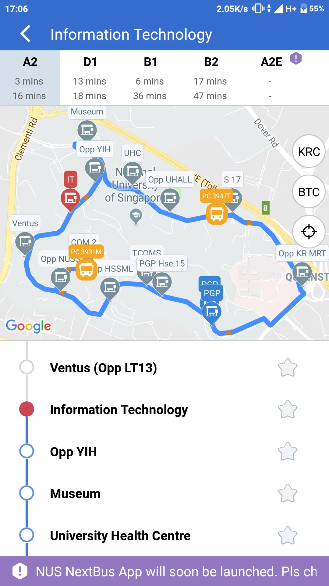 NUS NextBus | Indus Appstore | Screenshot