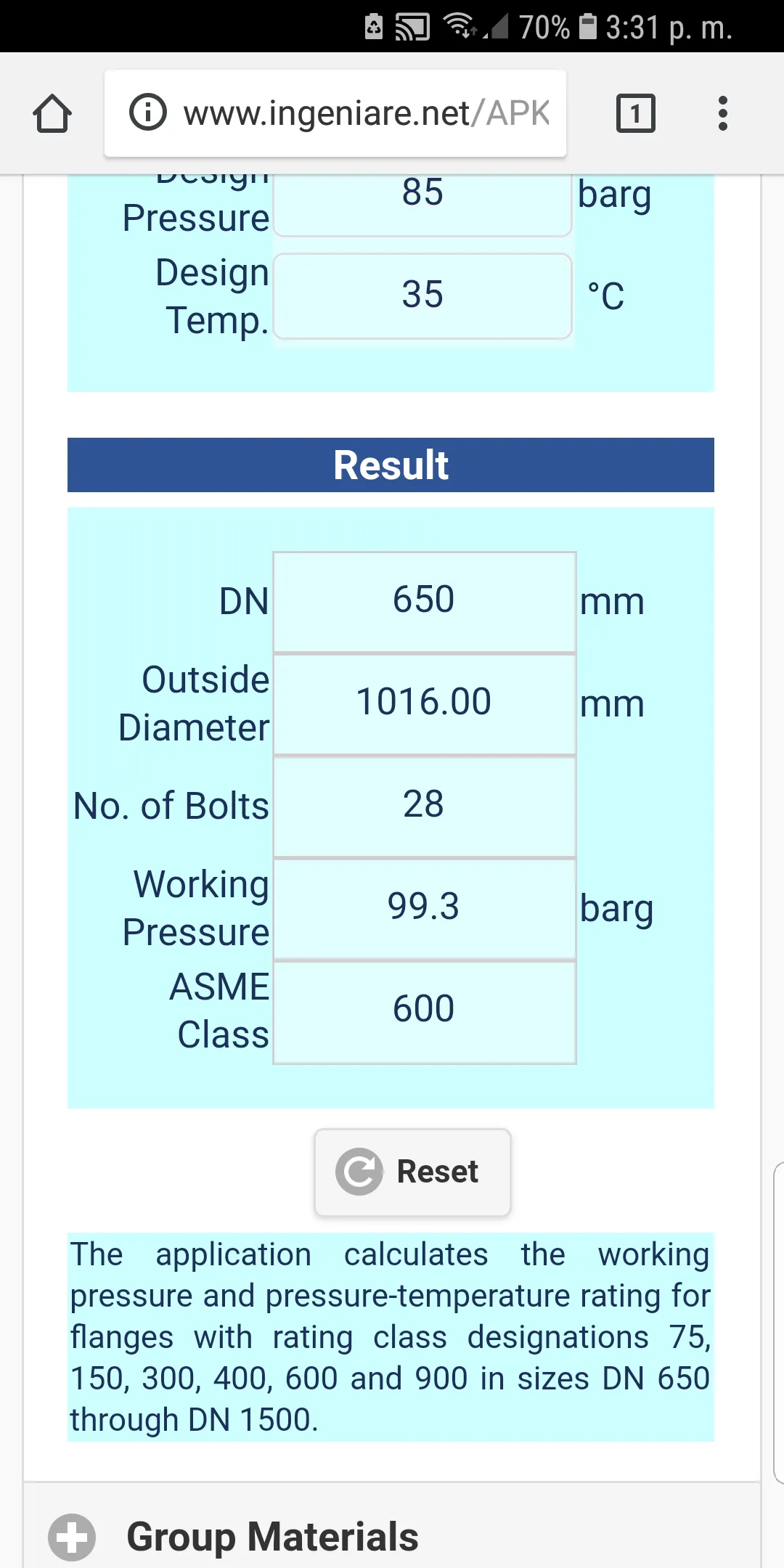 ASME B16.47 Group 2.1 to 2.12  | Indus Appstore | Screenshot