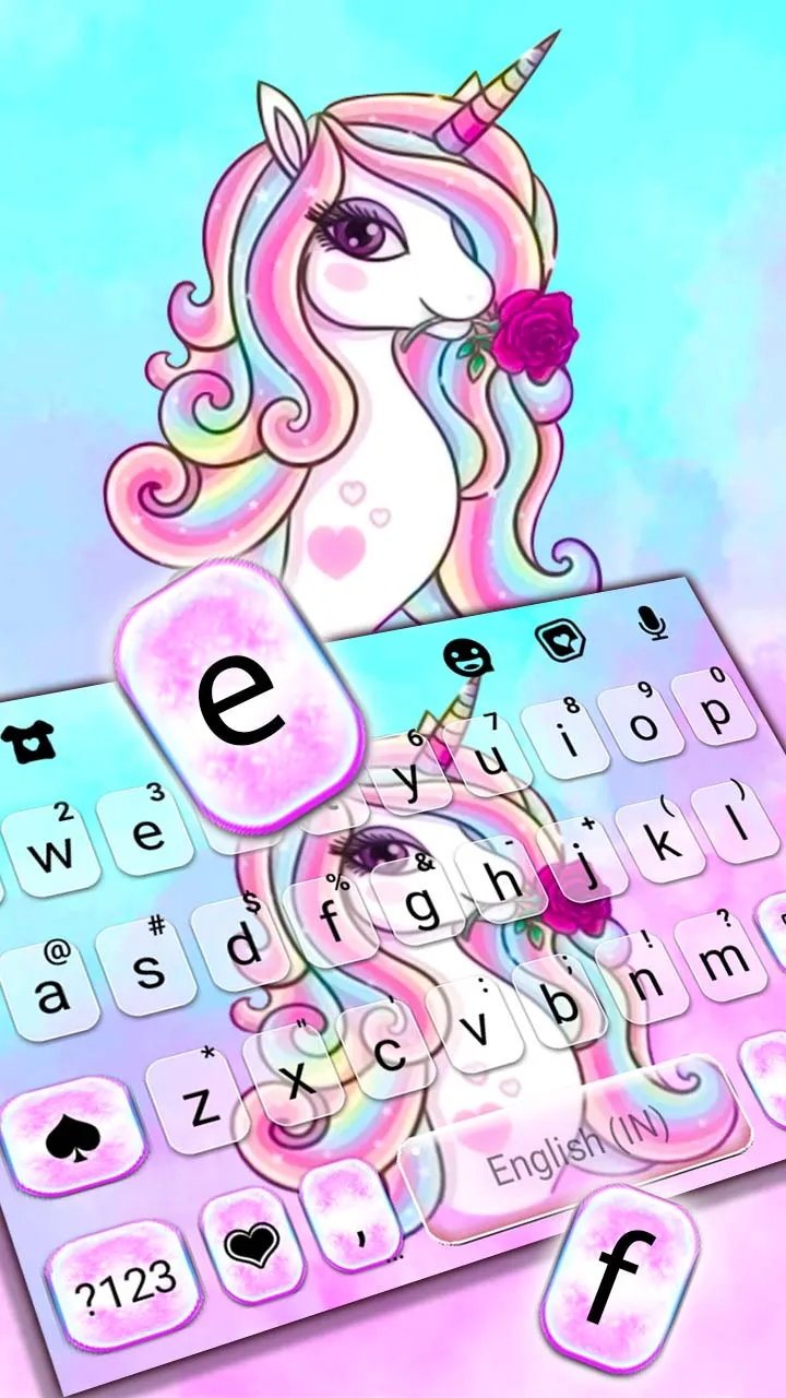 Colorful Unicorn Keyboard Them | Indus Appstore | Screenshot