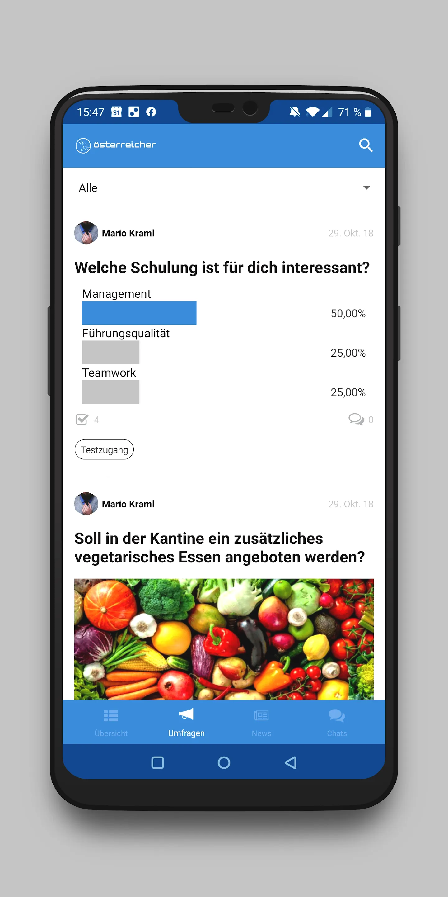 Österreicher Mitarbeiter-App | Indus Appstore | Screenshot