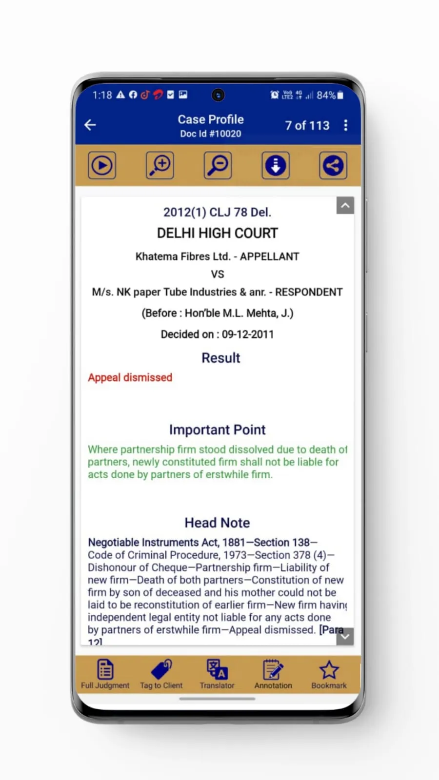 Capital Law Judgment (CLJ) | Indus Appstore | Screenshot