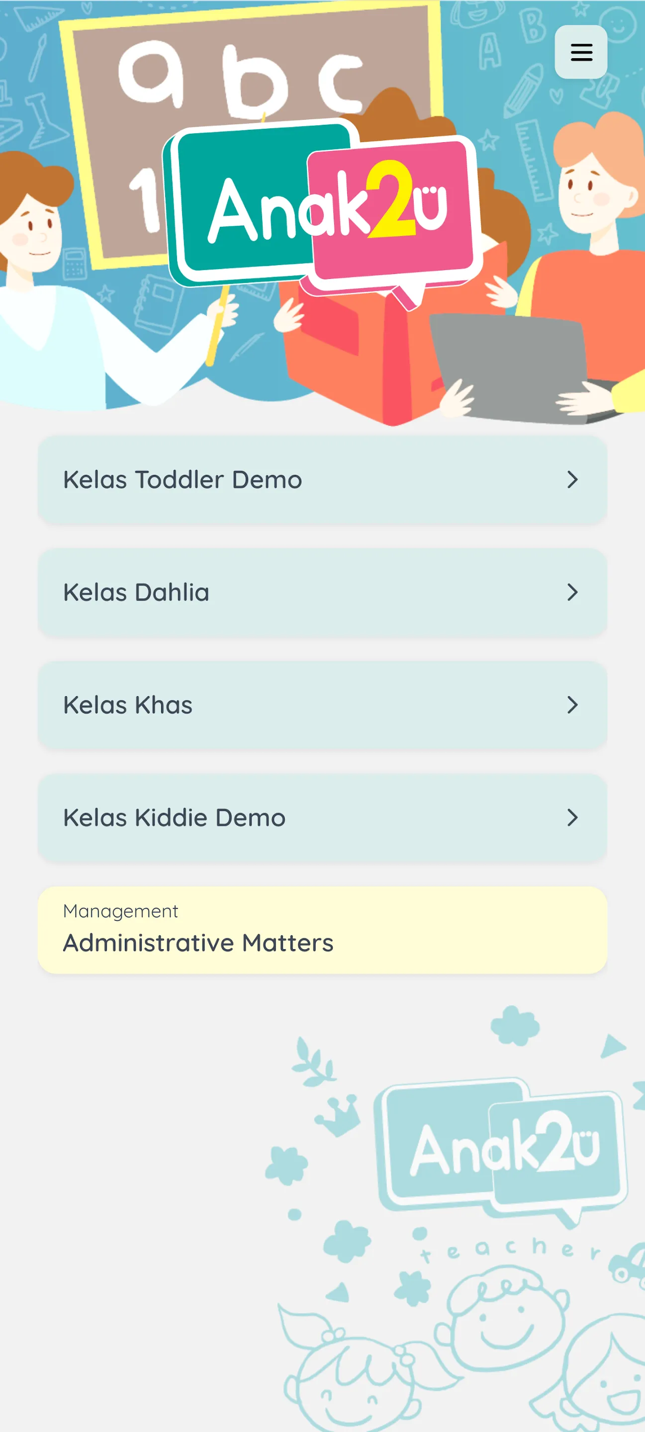 Anak2U Teacher | Indus Appstore | Screenshot