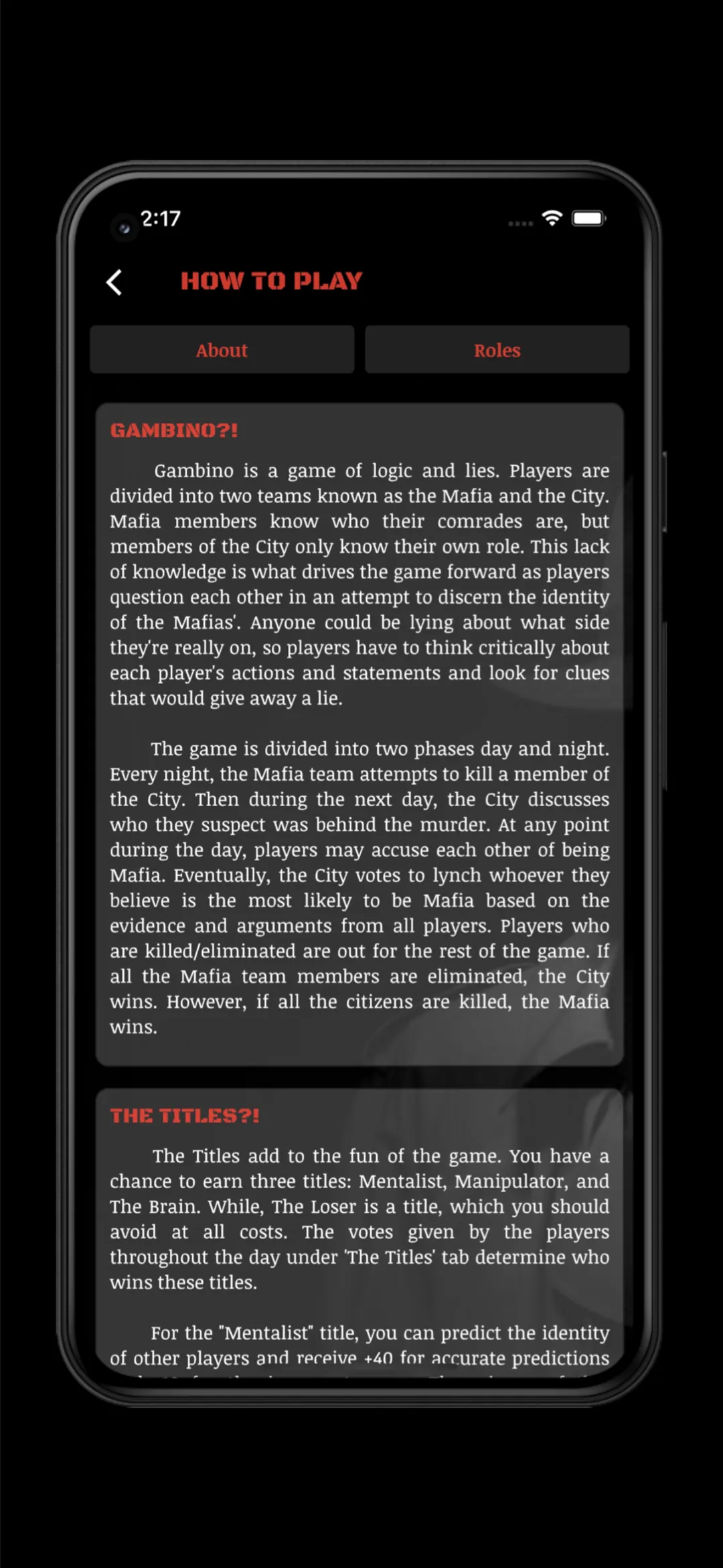 GAMBINO - The Mafia Game | Indus Appstore | Screenshot