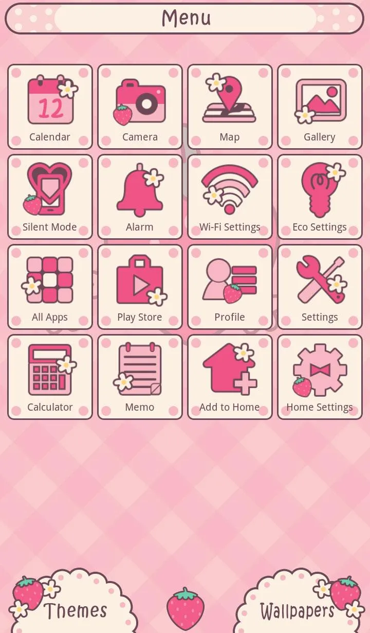 Strawberry Checks +HOME Theme | Indus Appstore | Screenshot