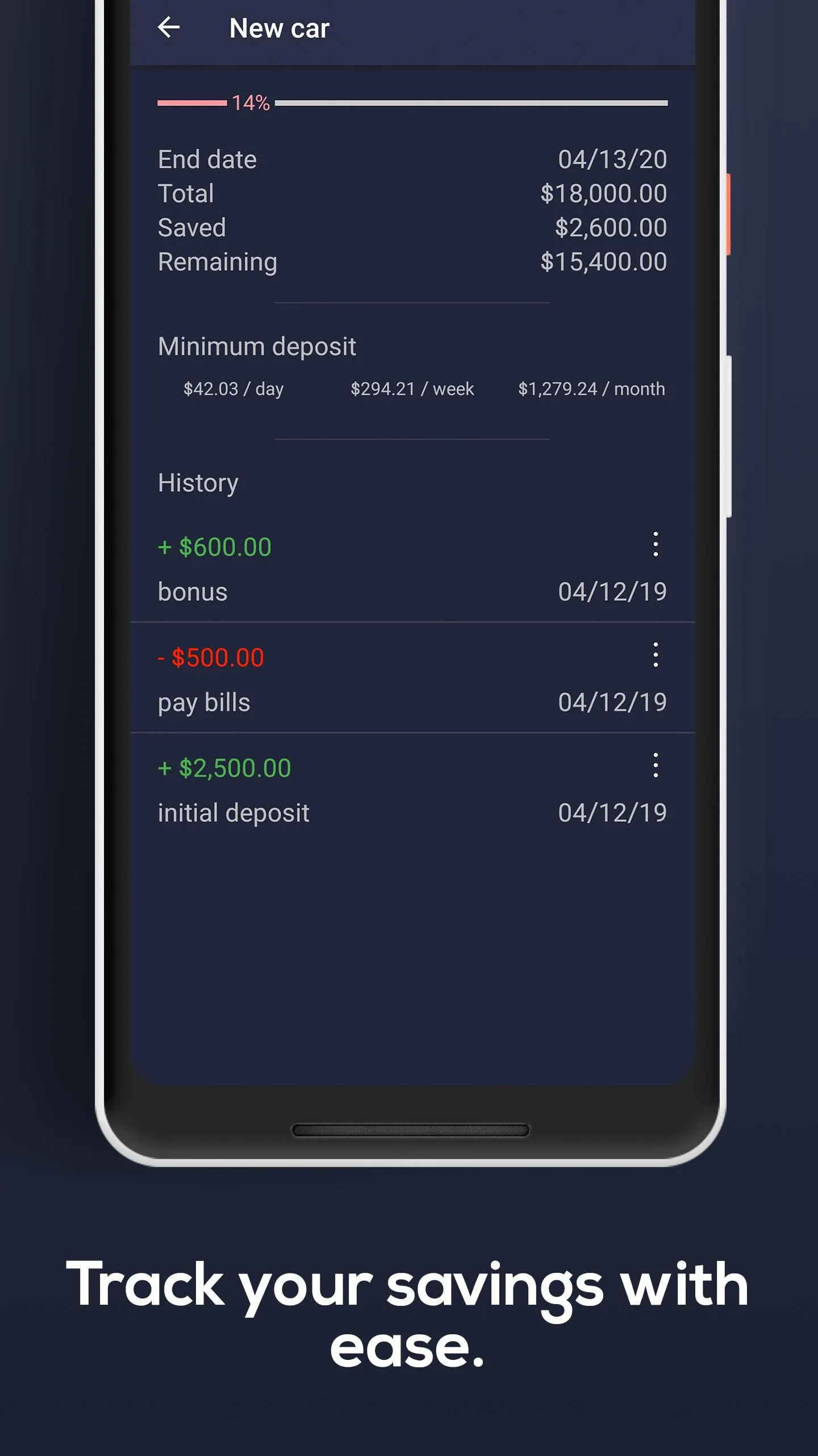 Savings Tracker | Indus Appstore | Screenshot