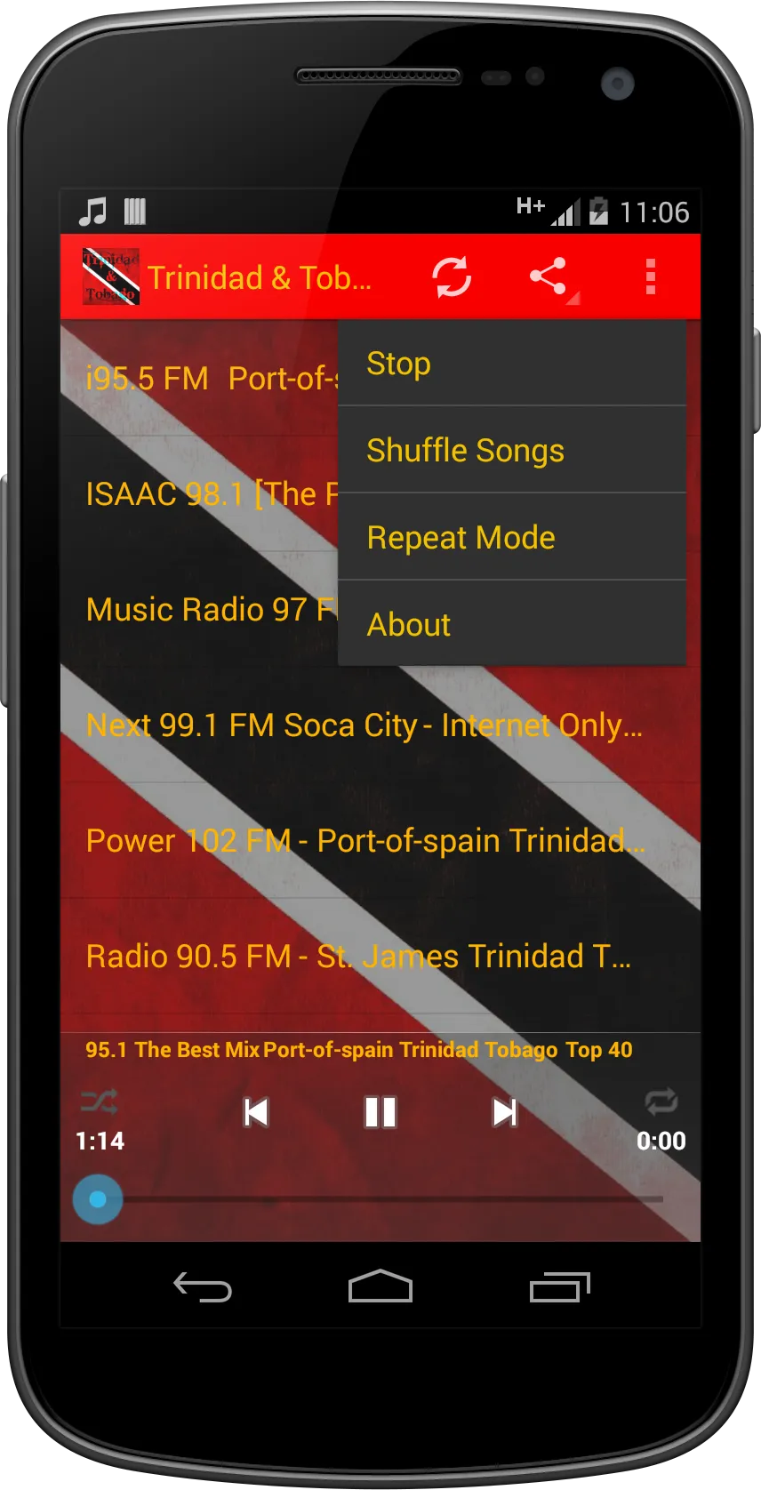 Trinidad & Tobago MUSIC Radio | Indus Appstore | Screenshot