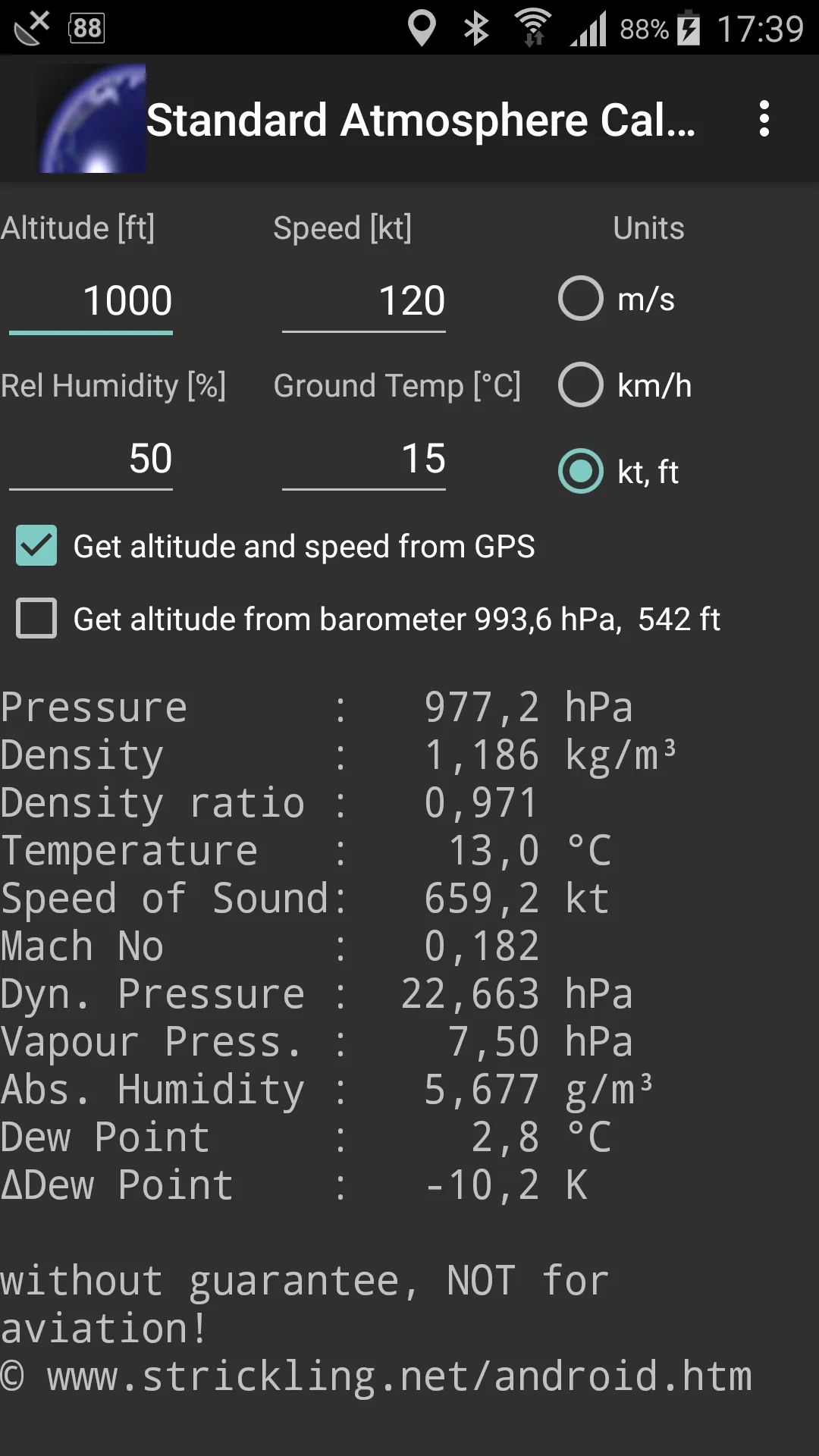 Standard Atmosphere Calculator | Indus Appstore | Screenshot