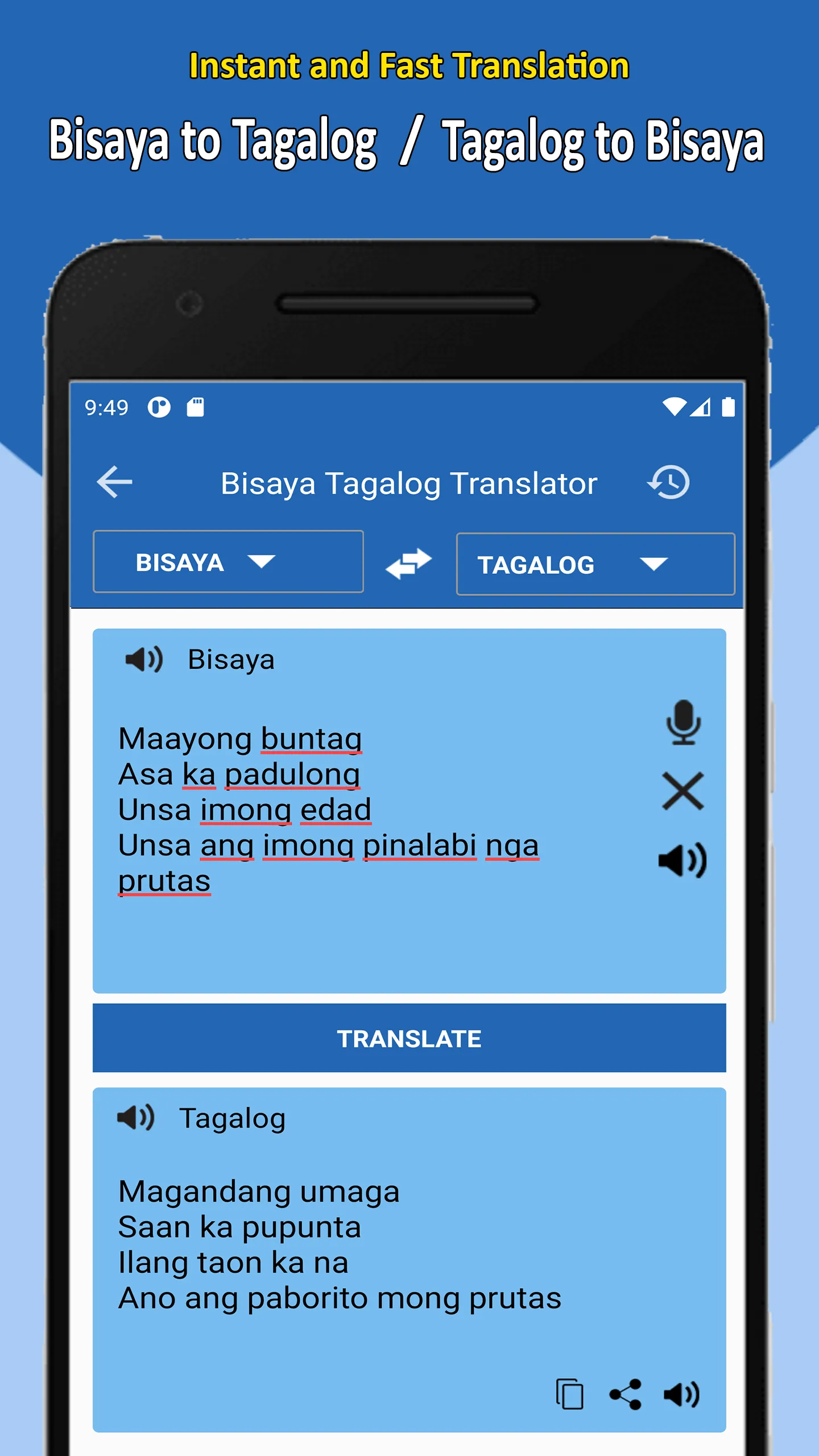 Bisaya to Tagalog Translator | Indus Appstore | Screenshot